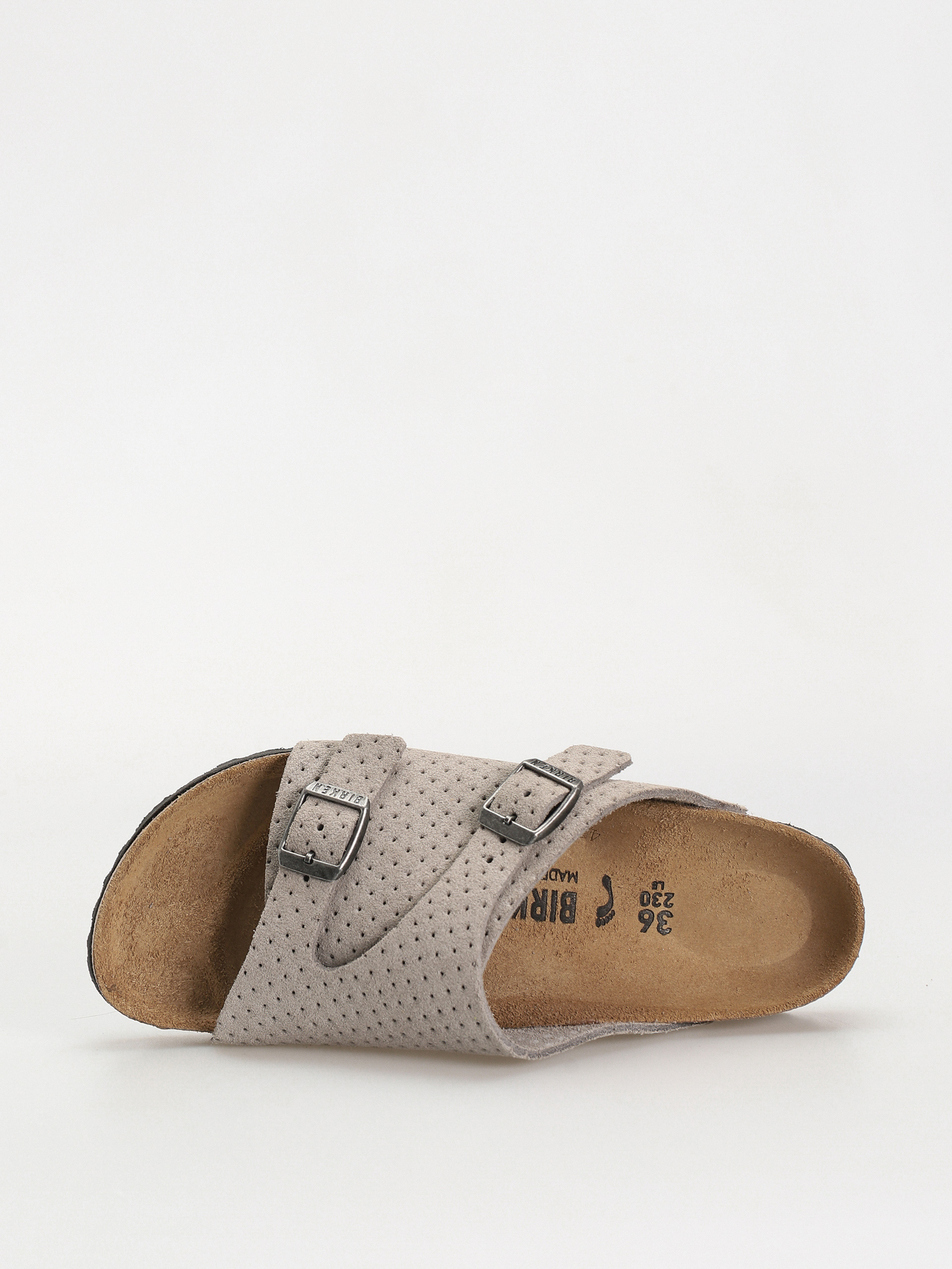 Plážovky Birkenstock Zurich Suede Embossed Narrow Wmn (emboss dots stone coin)