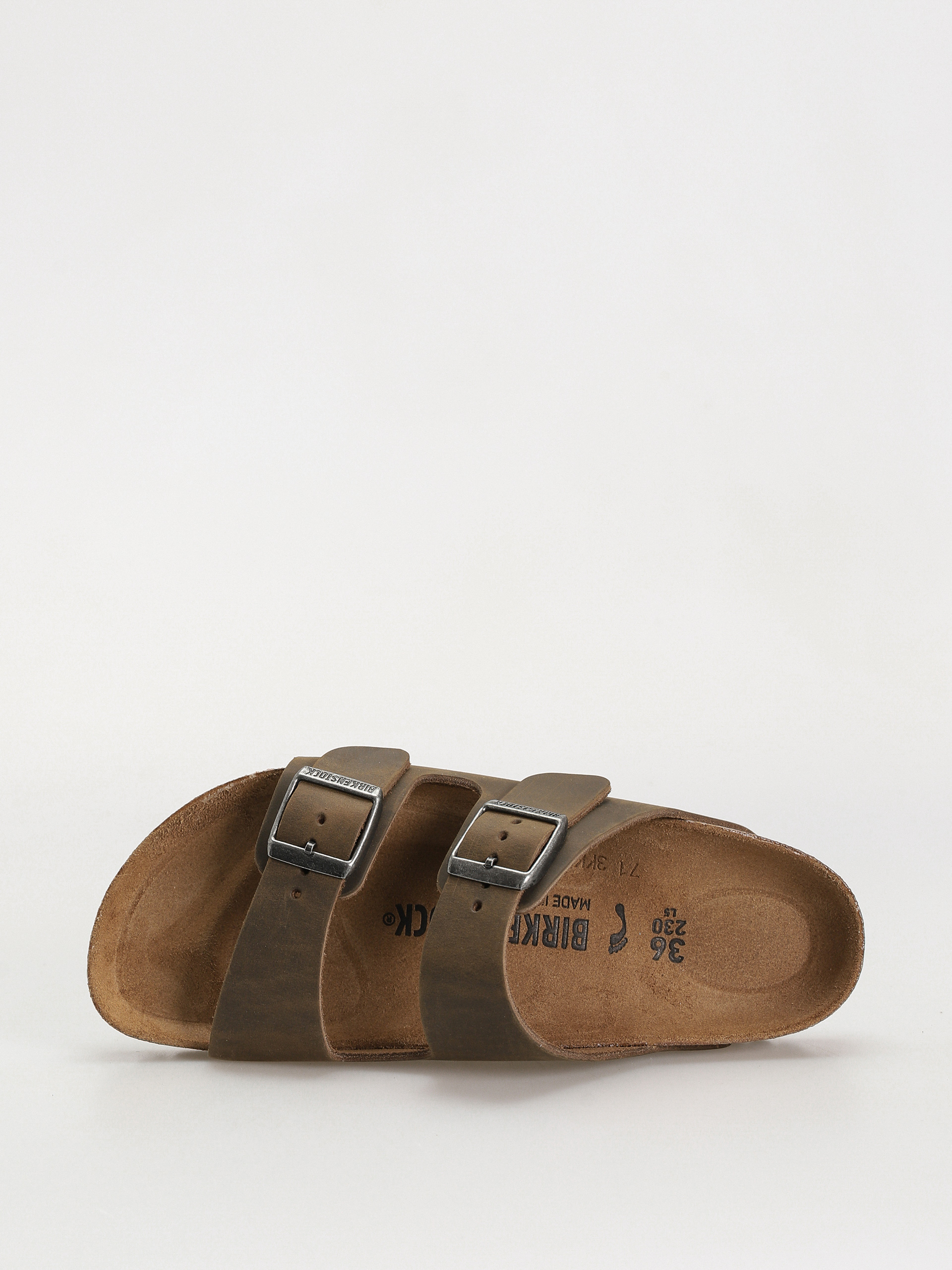Plážovky Birkenstock Arizona Oiled Leather Narrow Wmn (faded khaki)