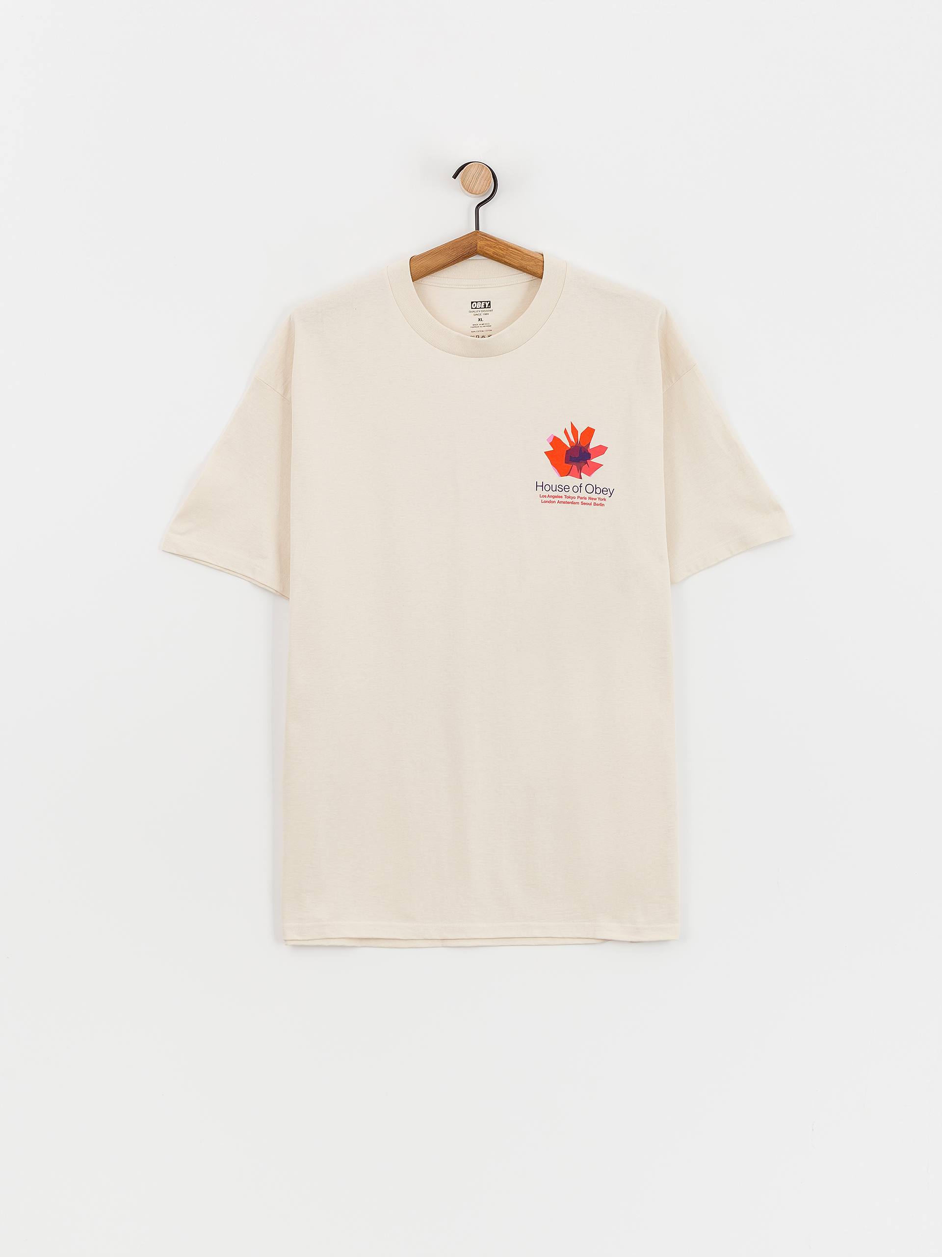 Tričko OBEY House Of Obey Floral (cream)