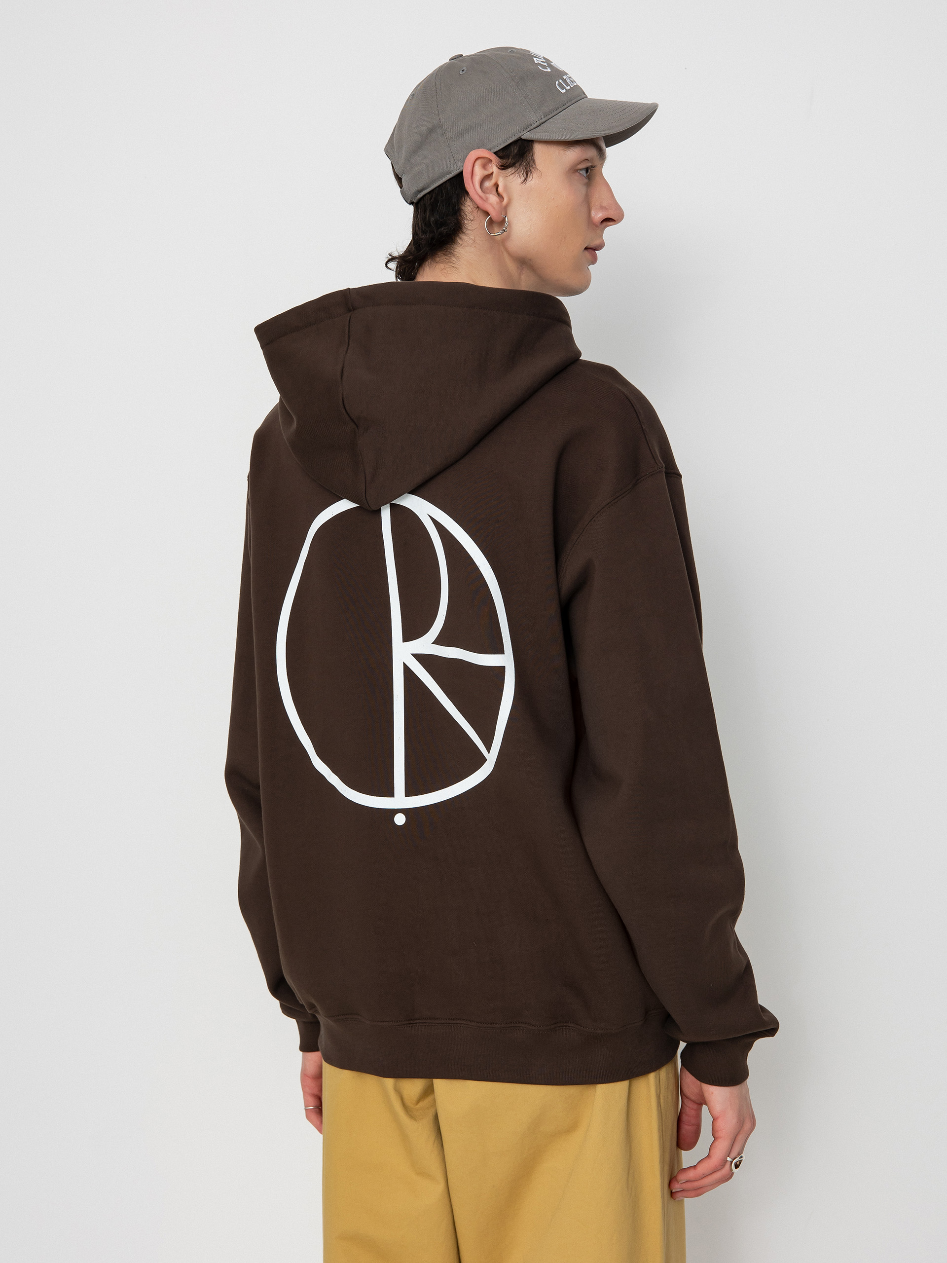 Mikina s kapucí Polar Skate Dave Hoodie Stroke Logo HD (chocolate)