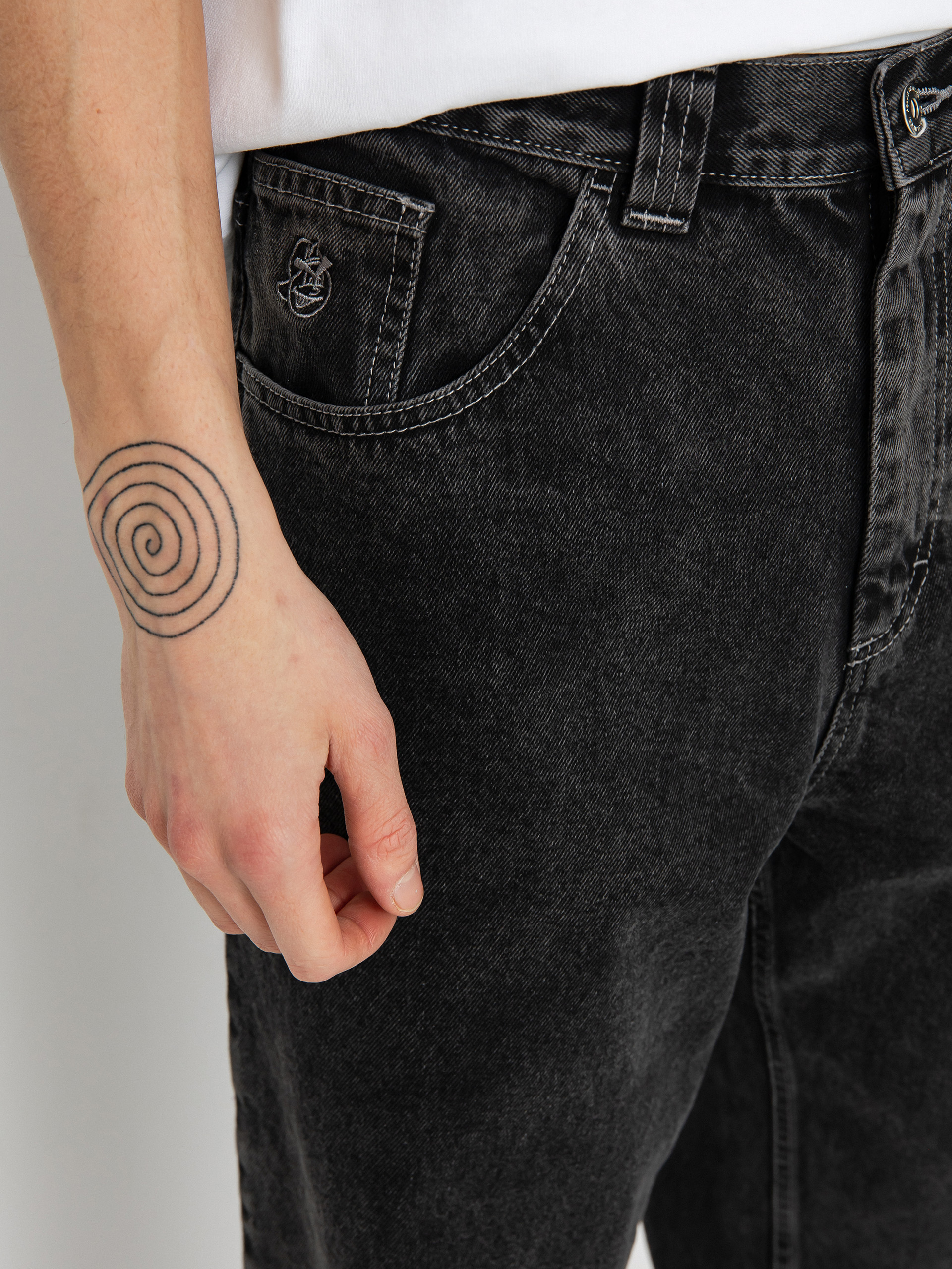 Kalhoty Polar Skate 93! Denim (silver black)