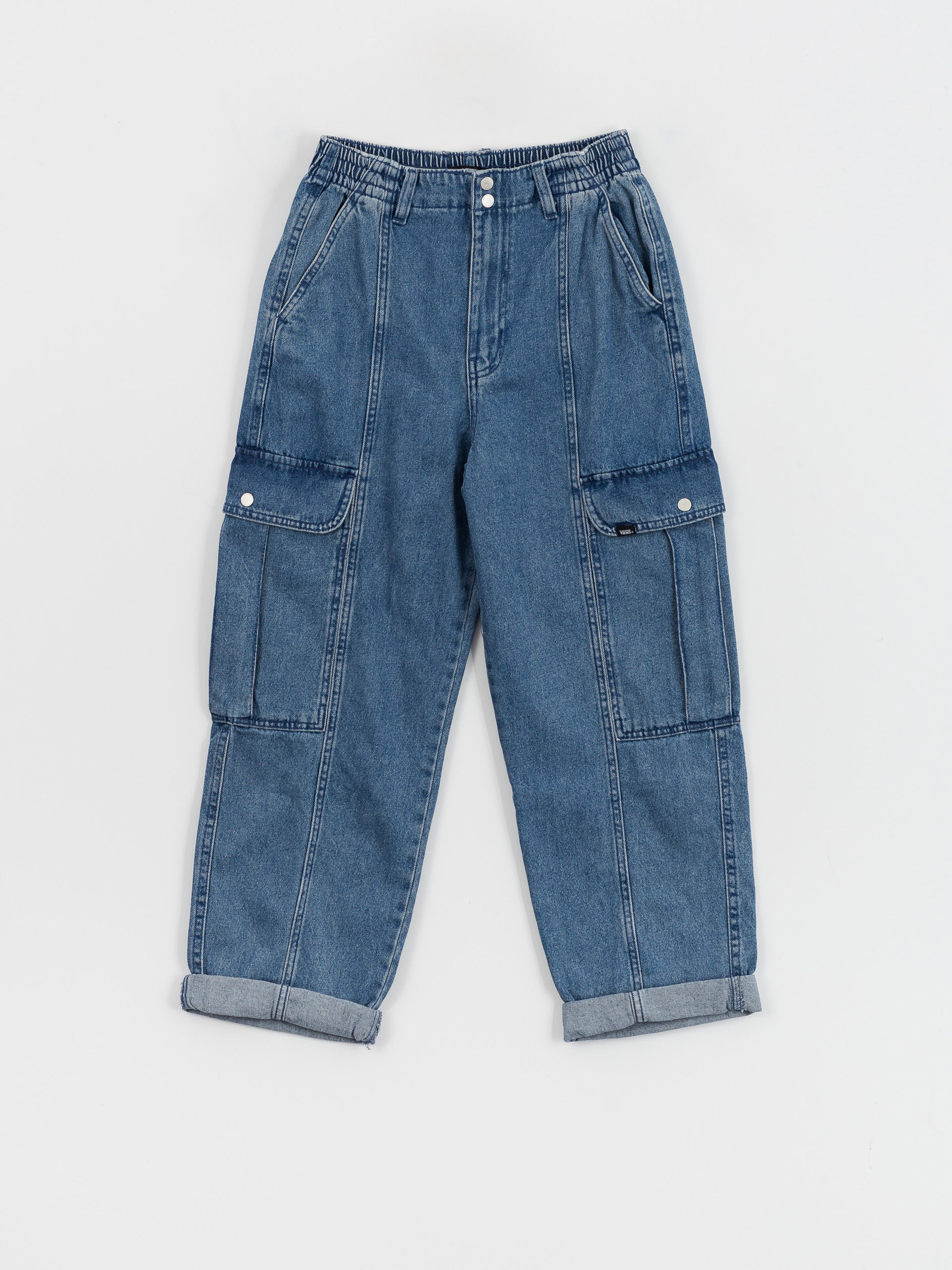 Kalhoty Vans Sidewalk Denim Cargo Wmn (stone wash)