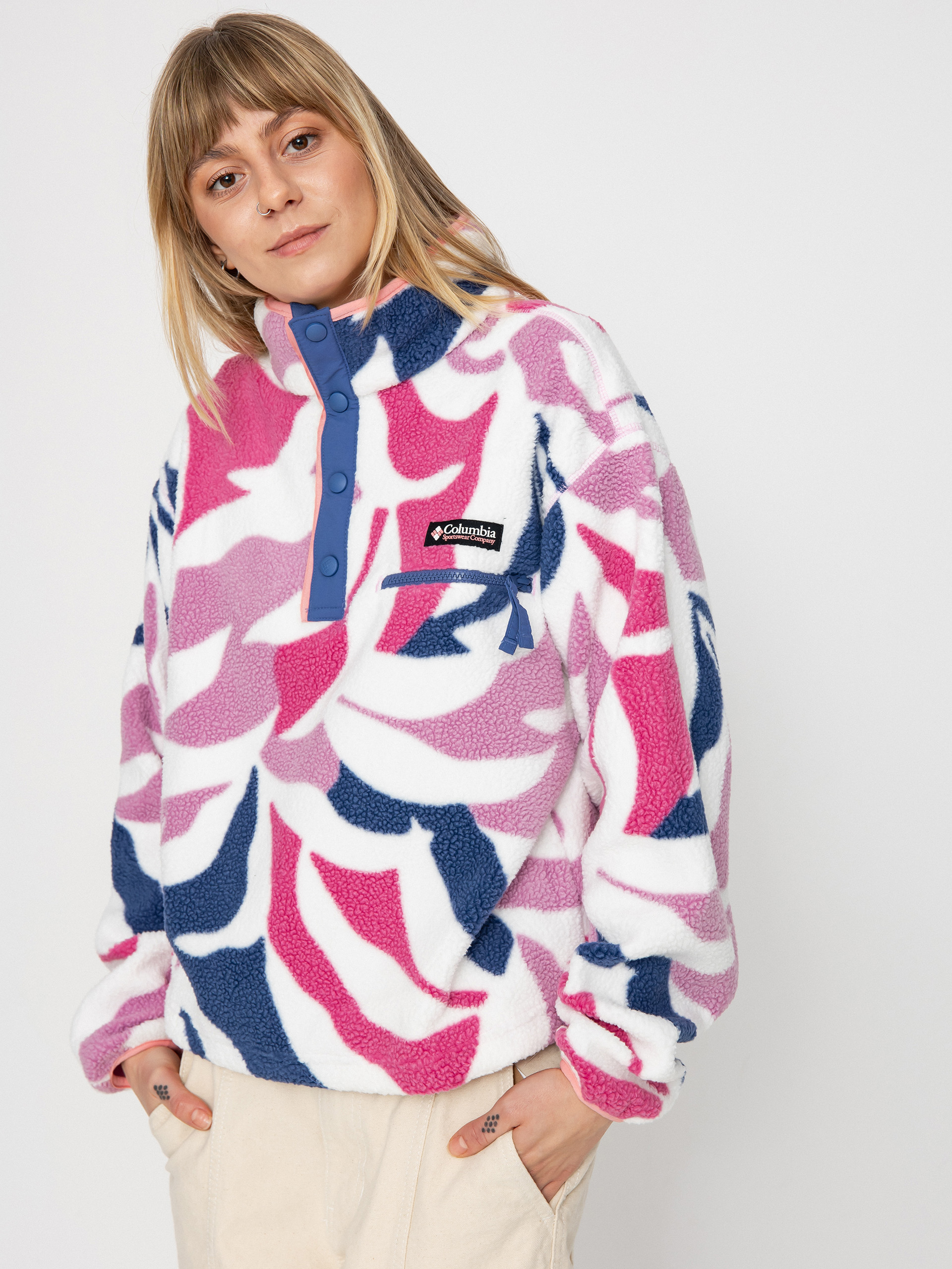 Dámský Fleecová mikina Columbia Helvetia Cropped (cosmos floristic print/eve/salmon rose)