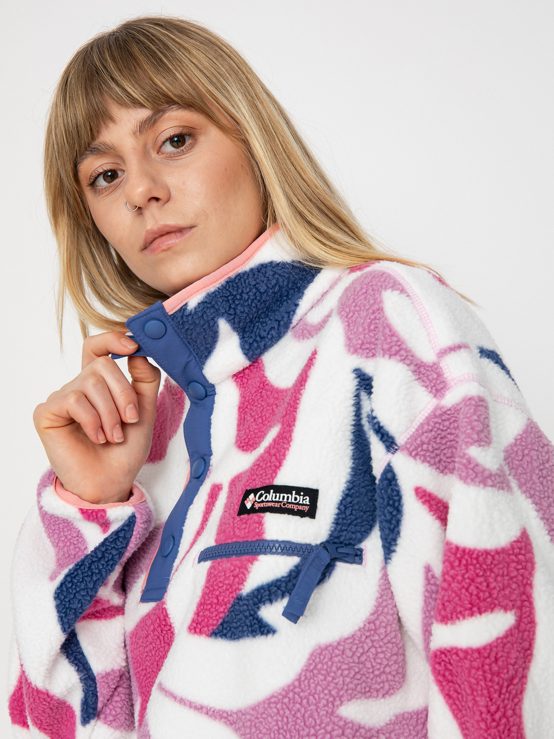 Dámský Fleecová mikina Columbia Helvetia Cropped (cosmos floristic print/eve/salmon rose)