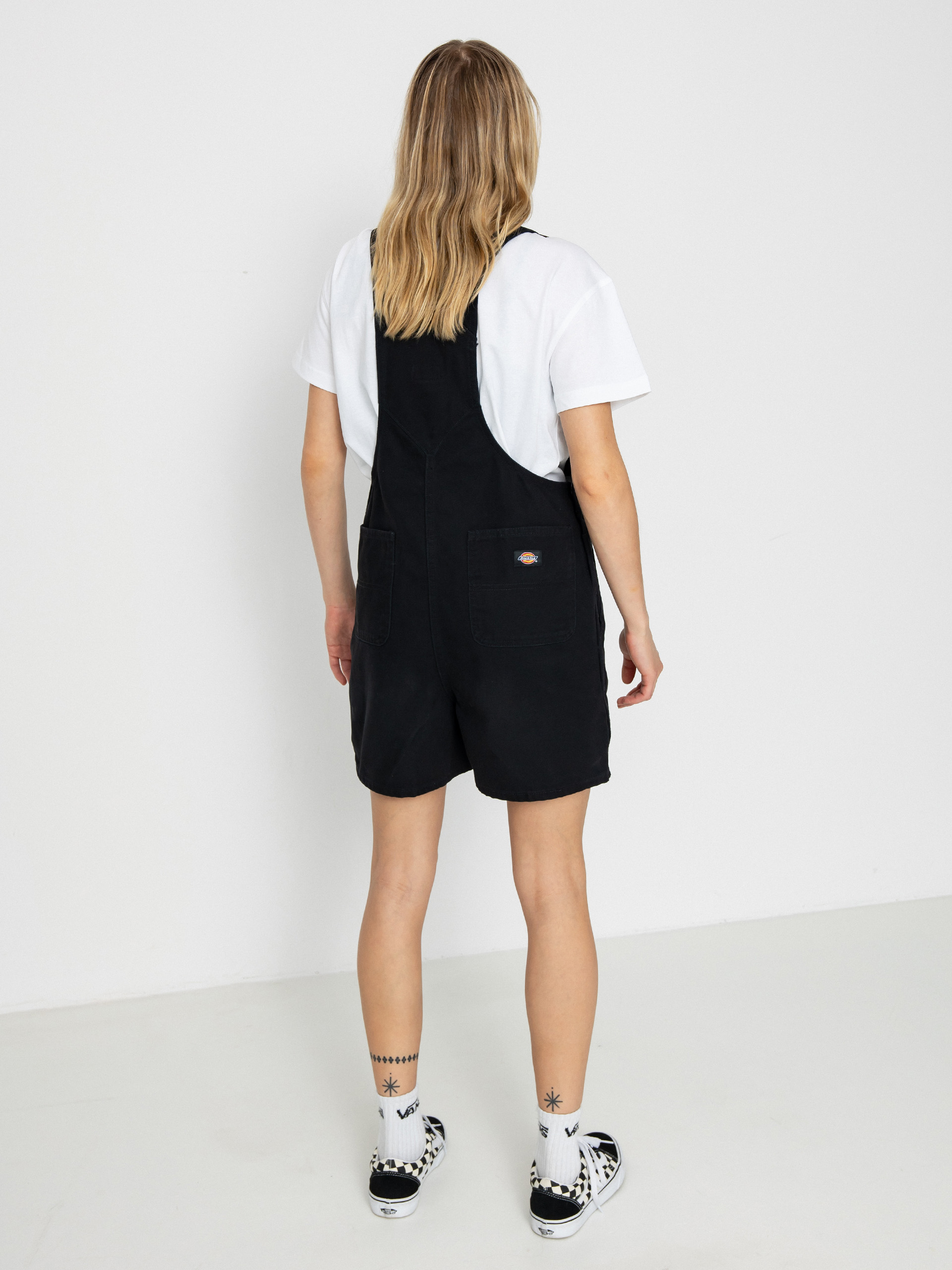 Kraťasy Dickies Duck Canvas Bib Wmn (stone washed black)