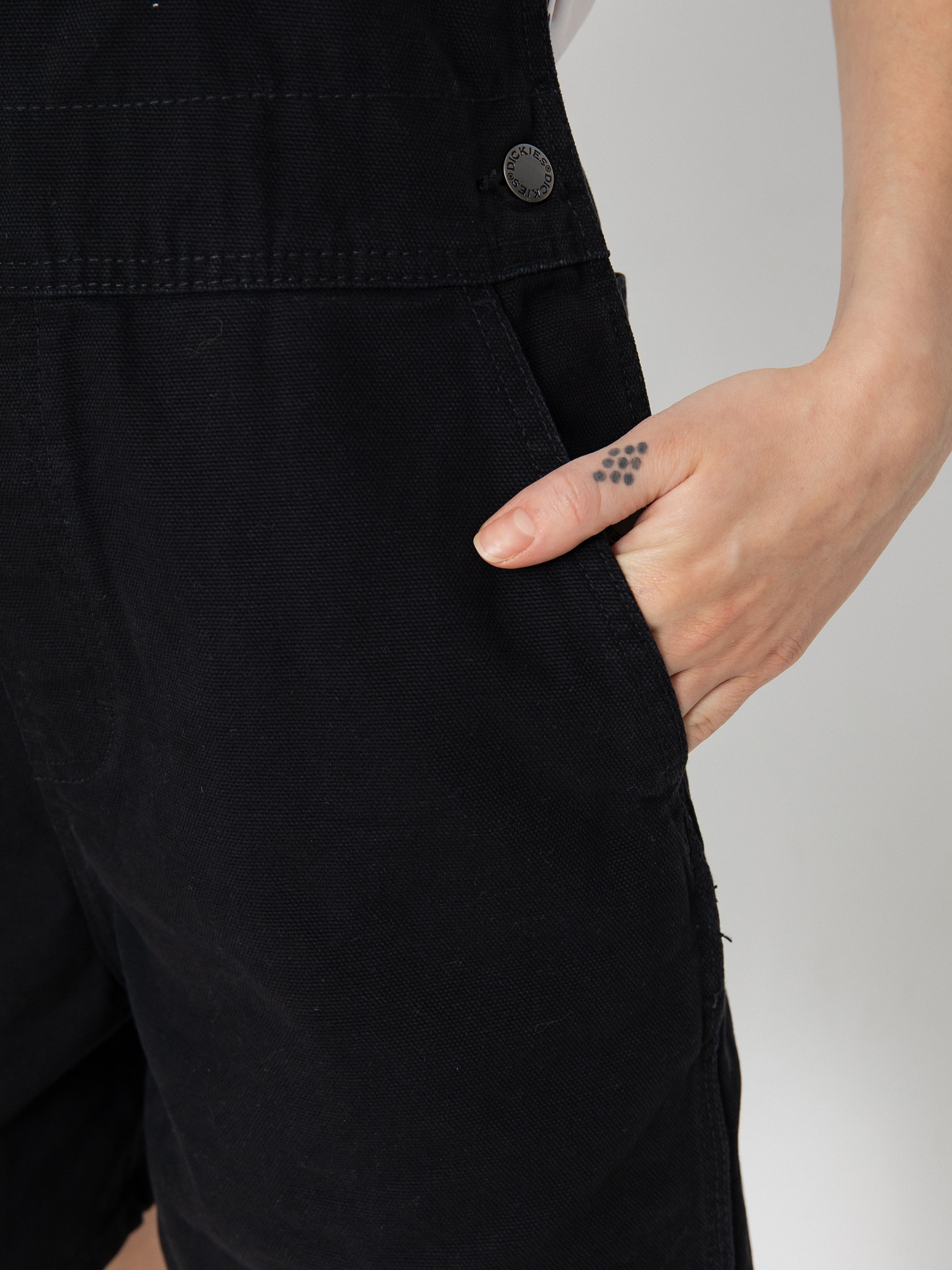 Kraťasy Dickies Duck Canvas Bib Wmn (stone washed black)