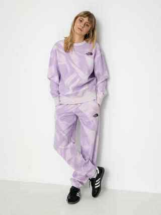Mikina The North Face Essential Crew Print Wmn (icy lilac garment fold)