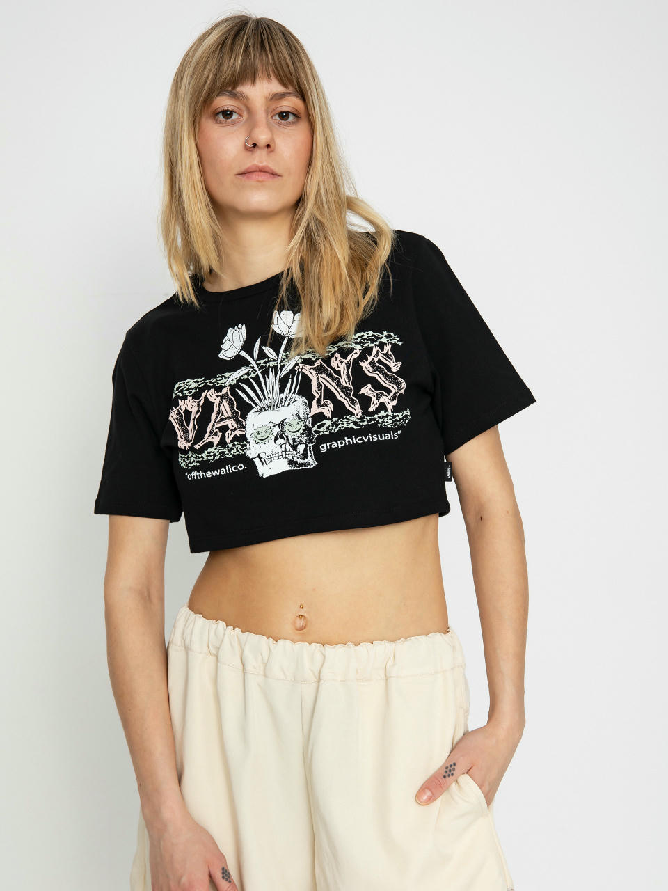 Tričko Vans Growing Ideas Crew Crop II Wmn (black)