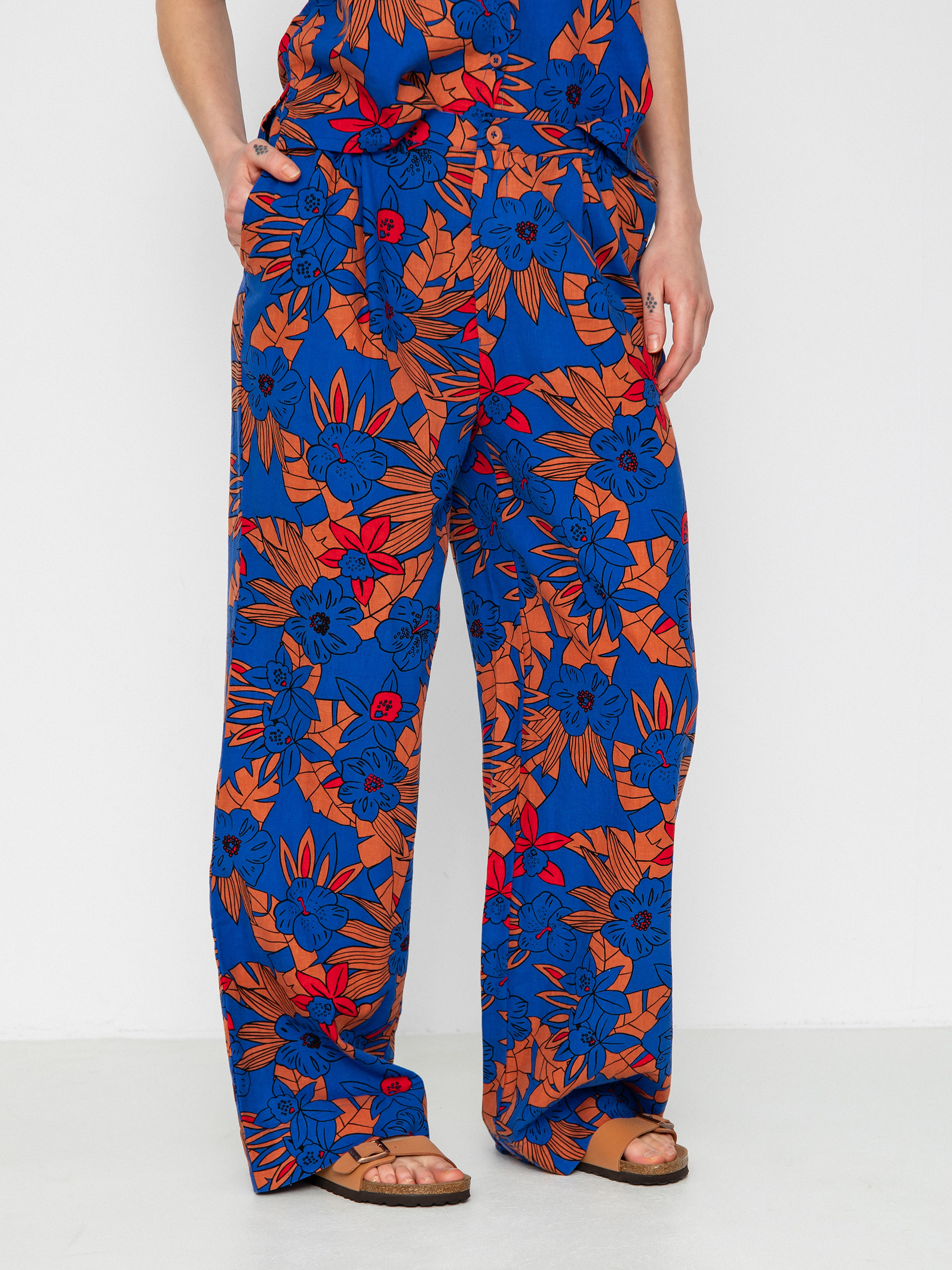 Kalhoty Brixton Mercado Linen Wmn (terracotta)