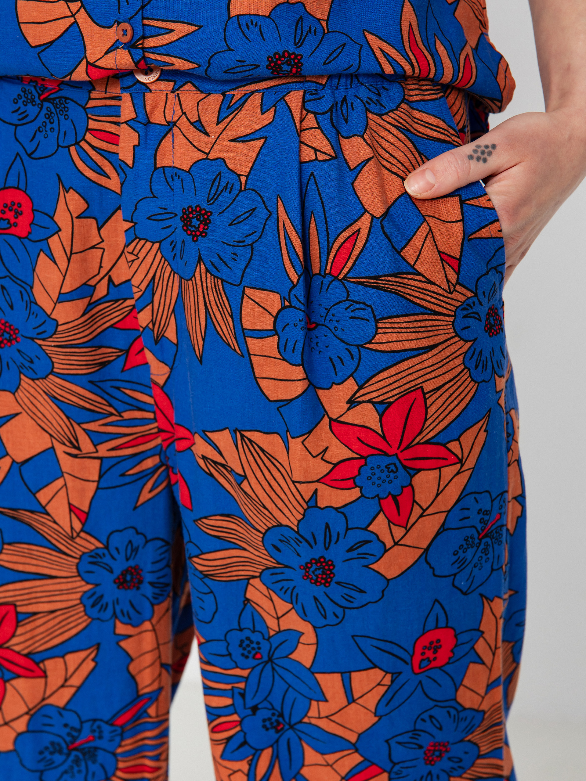 Kalhoty Brixton Mercado Linen Wmn (terracotta)