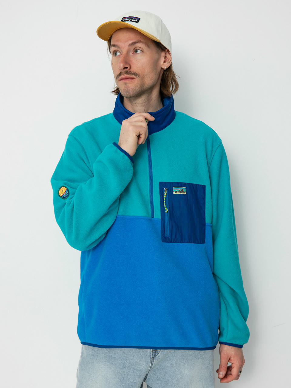 Fleecová mikina Patagonia Microdini 1/2 Zip (vessel blue)