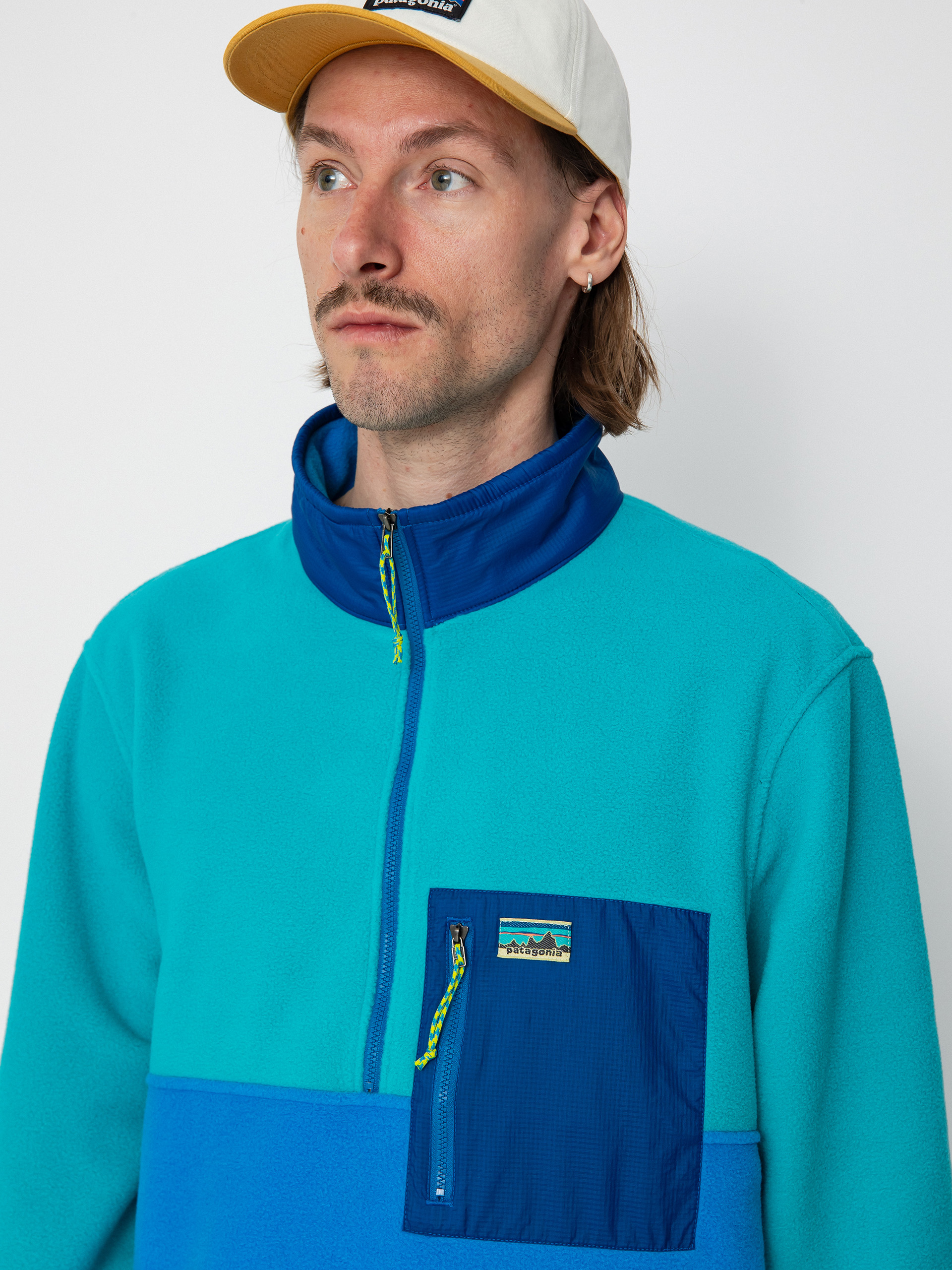 Pánský Fleecová mikina Patagonia Microdini 1/2 Zip (vessel blue)