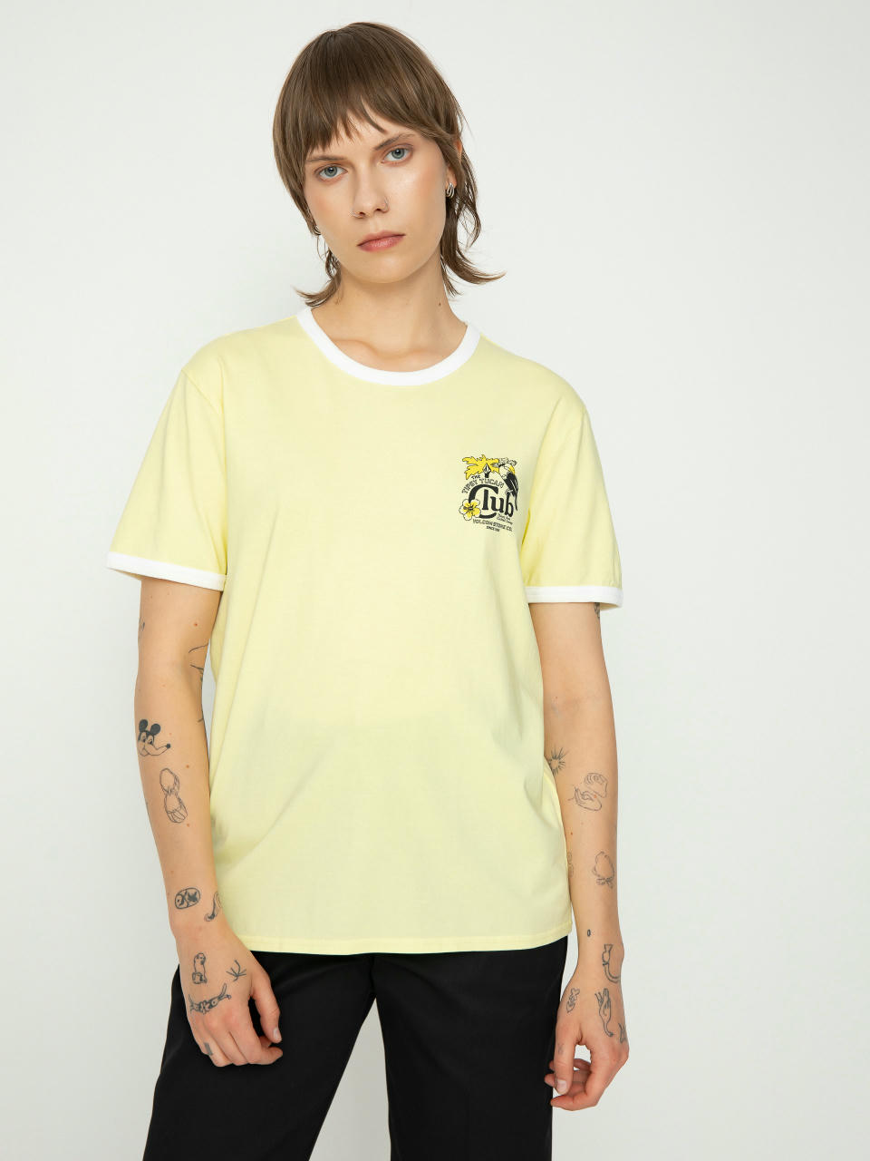 Tričko Volcom Truly Ringer Wmn (aura yellow)