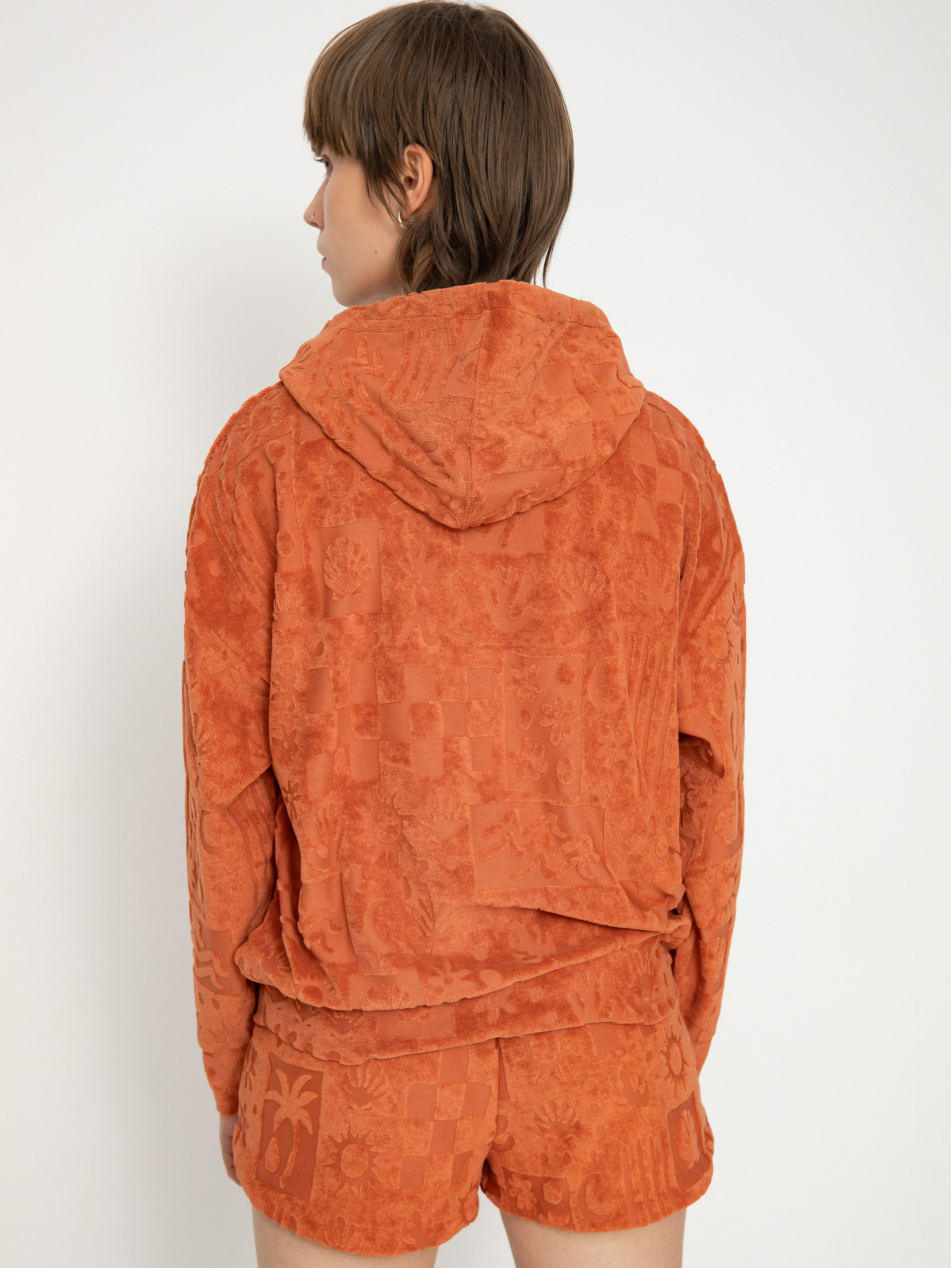 Mikina s kapucí Volcom Sunny Wild Terry Cloth HD Wmn (rosewood)