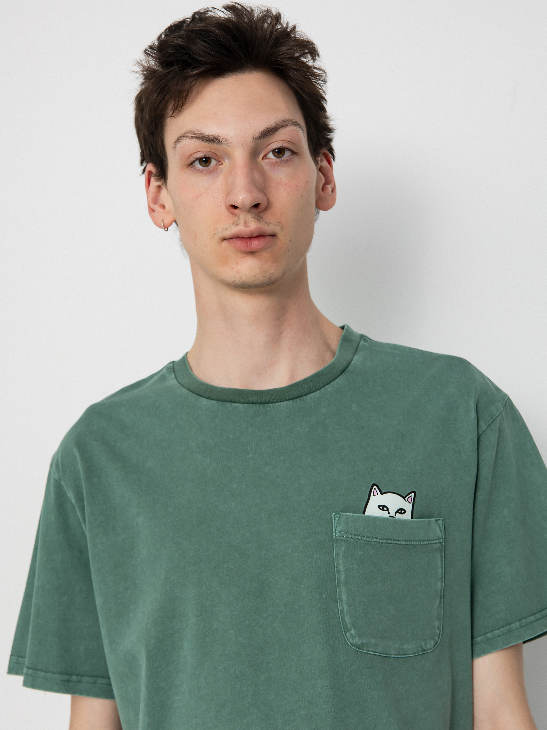 Tričko RipNDip Lord Nermal Pocket (olive mineral)