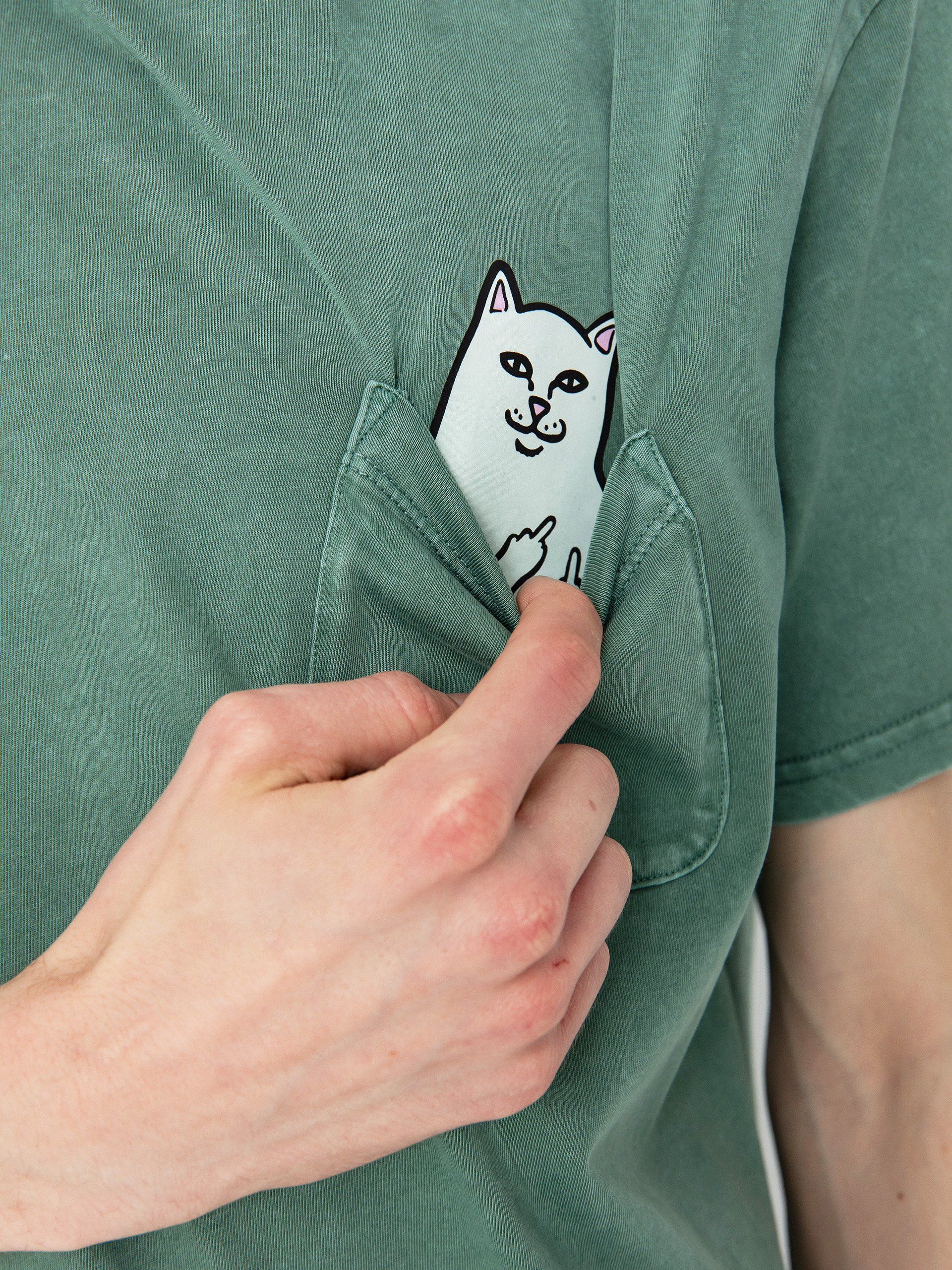 Tričko RipNDip Lord Nermal Pocket (olive mineral)