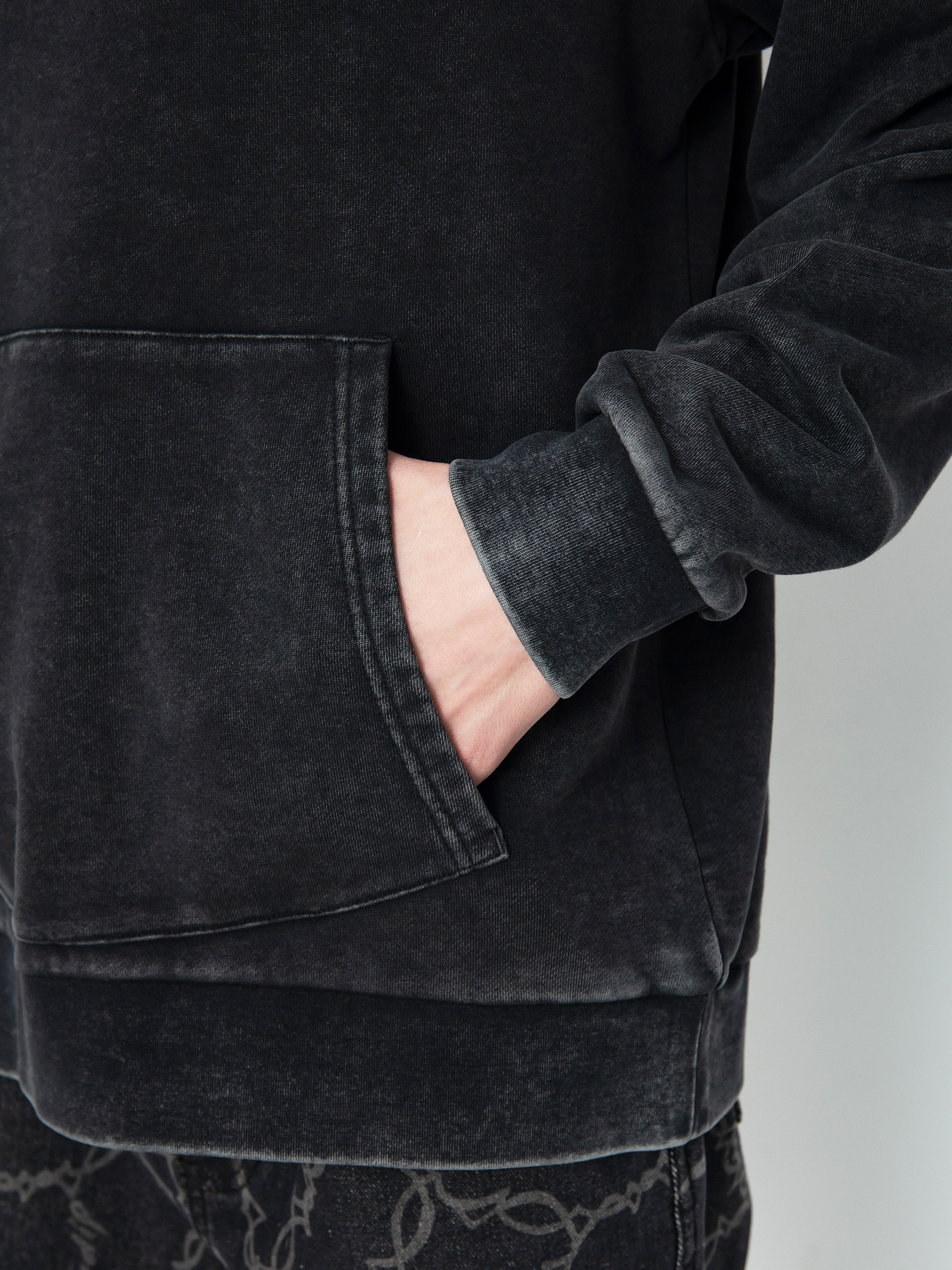 Mikina s kapucí RipNDip Fan Fave HD (black wash)