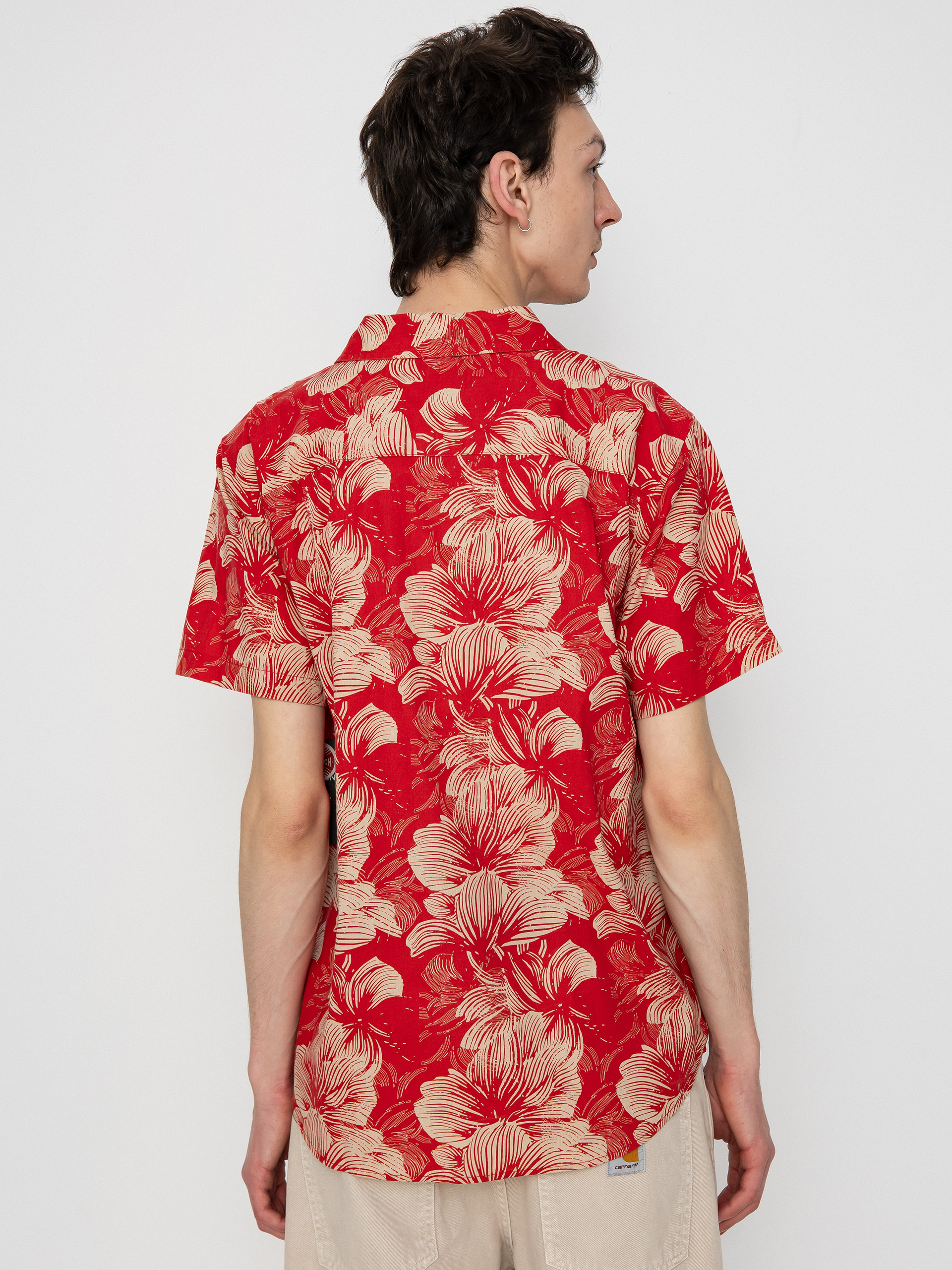 Košile Brixton Charter Print (casa red/oatmilk floral)