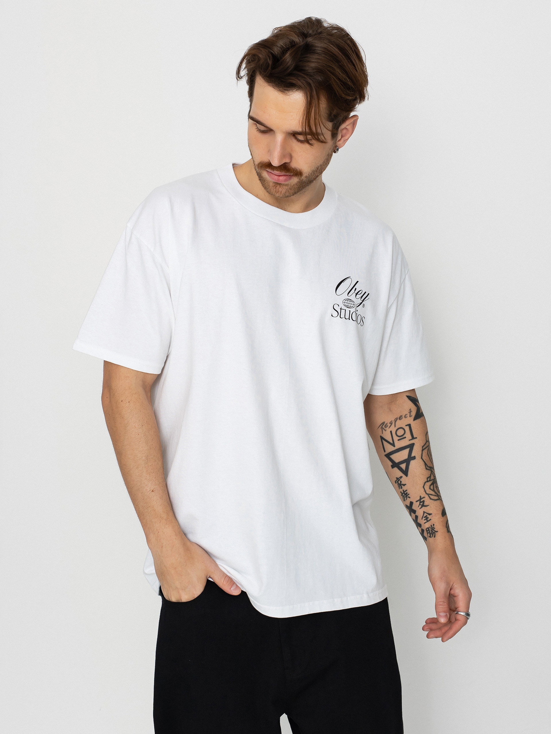 Tričko OBEY Studios Worldwide (white)