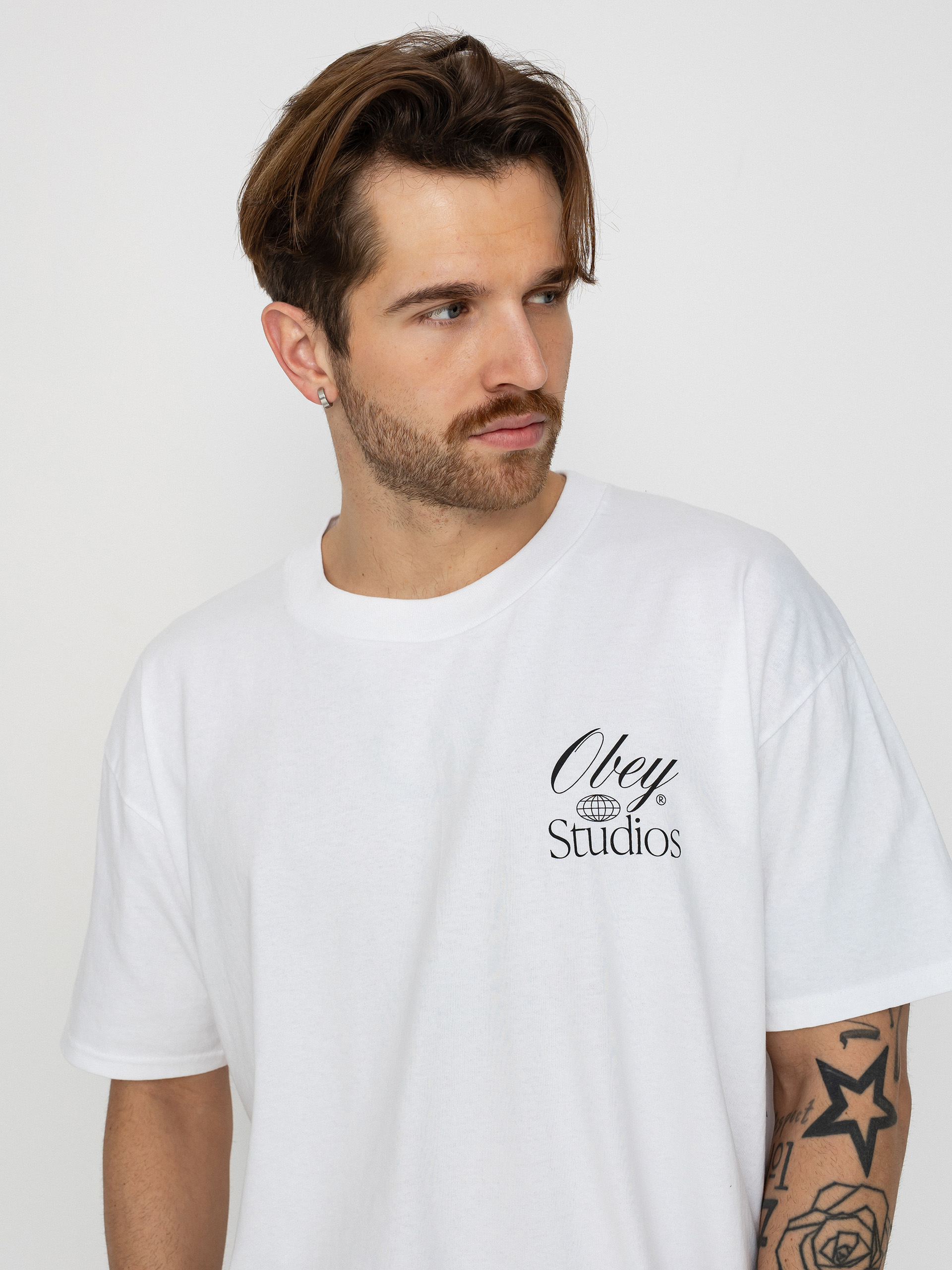 Tričko OBEY Studios Worldwide (white)
