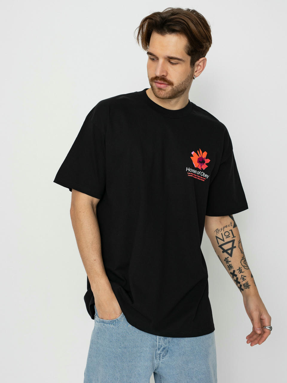 Tričko OBEY House Of Obey Floral (black)