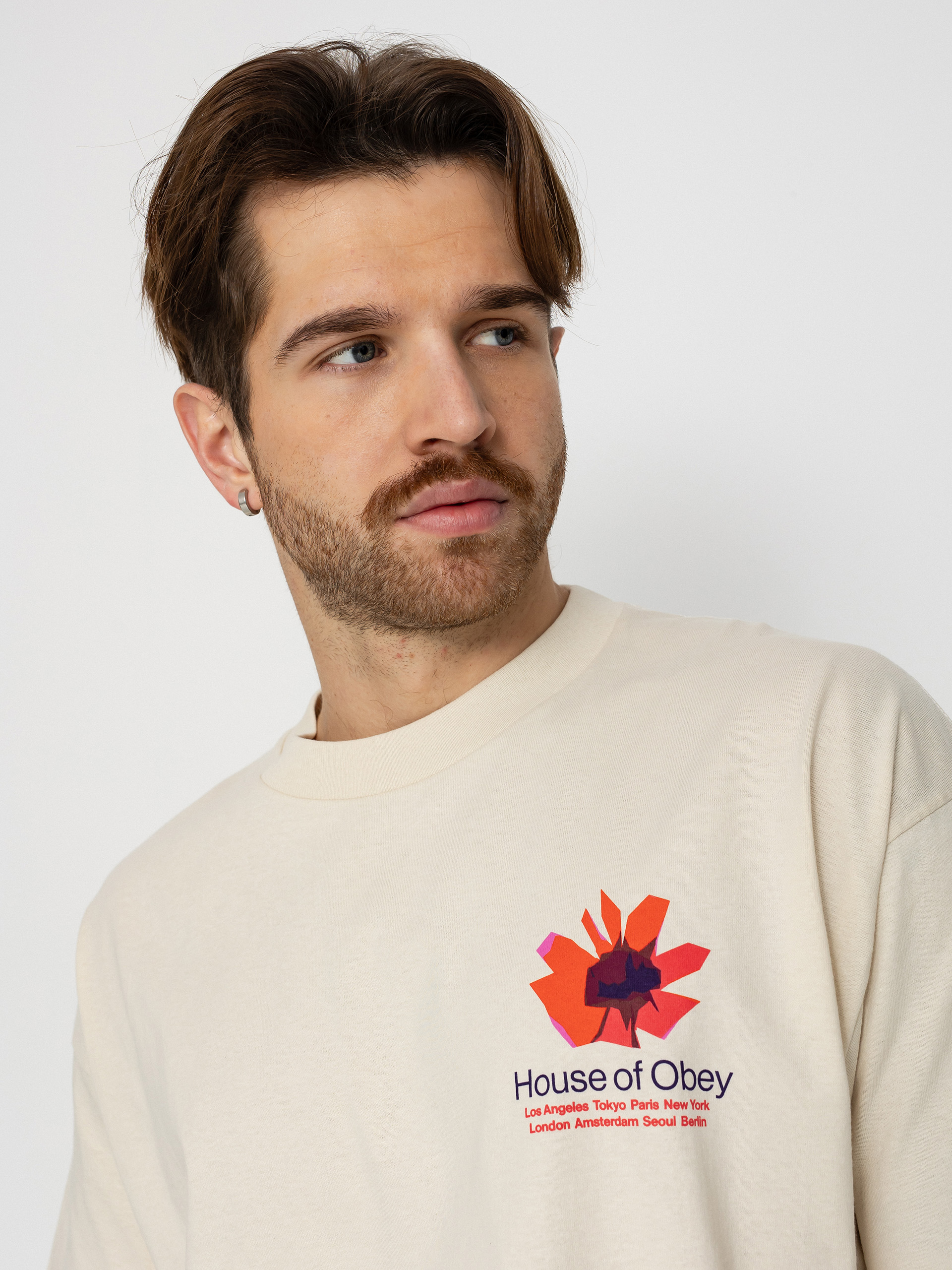 Tričko OBEY House Of Obey Floral (cream)