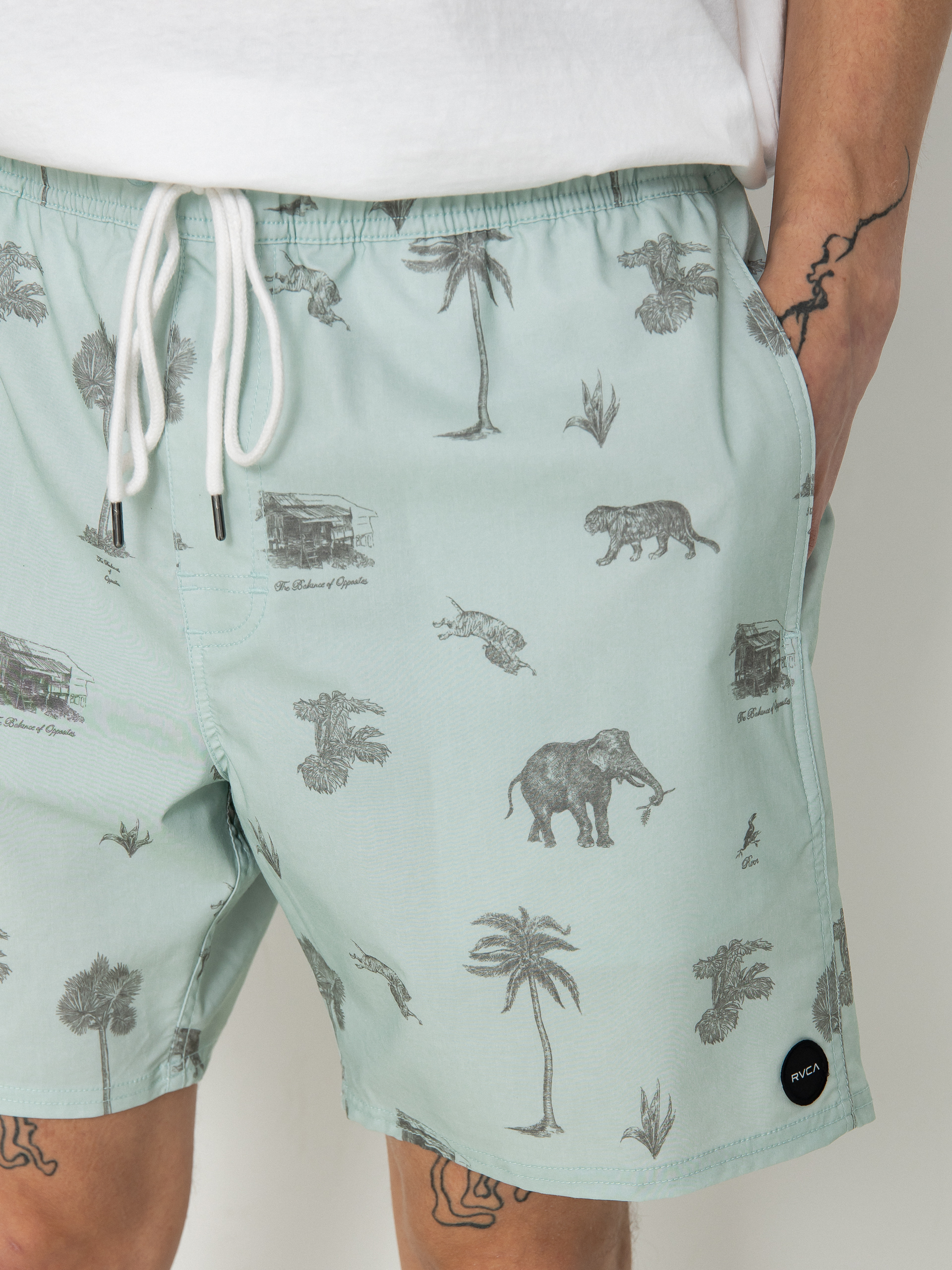 Plážové kraťasy RVCA Barnes Elastic (cool blue)