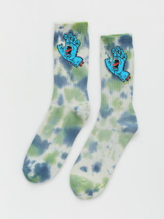 Ponožky Santa Cruz Screaming Hand Tie Dye (light grey/apple/blue tie dye)