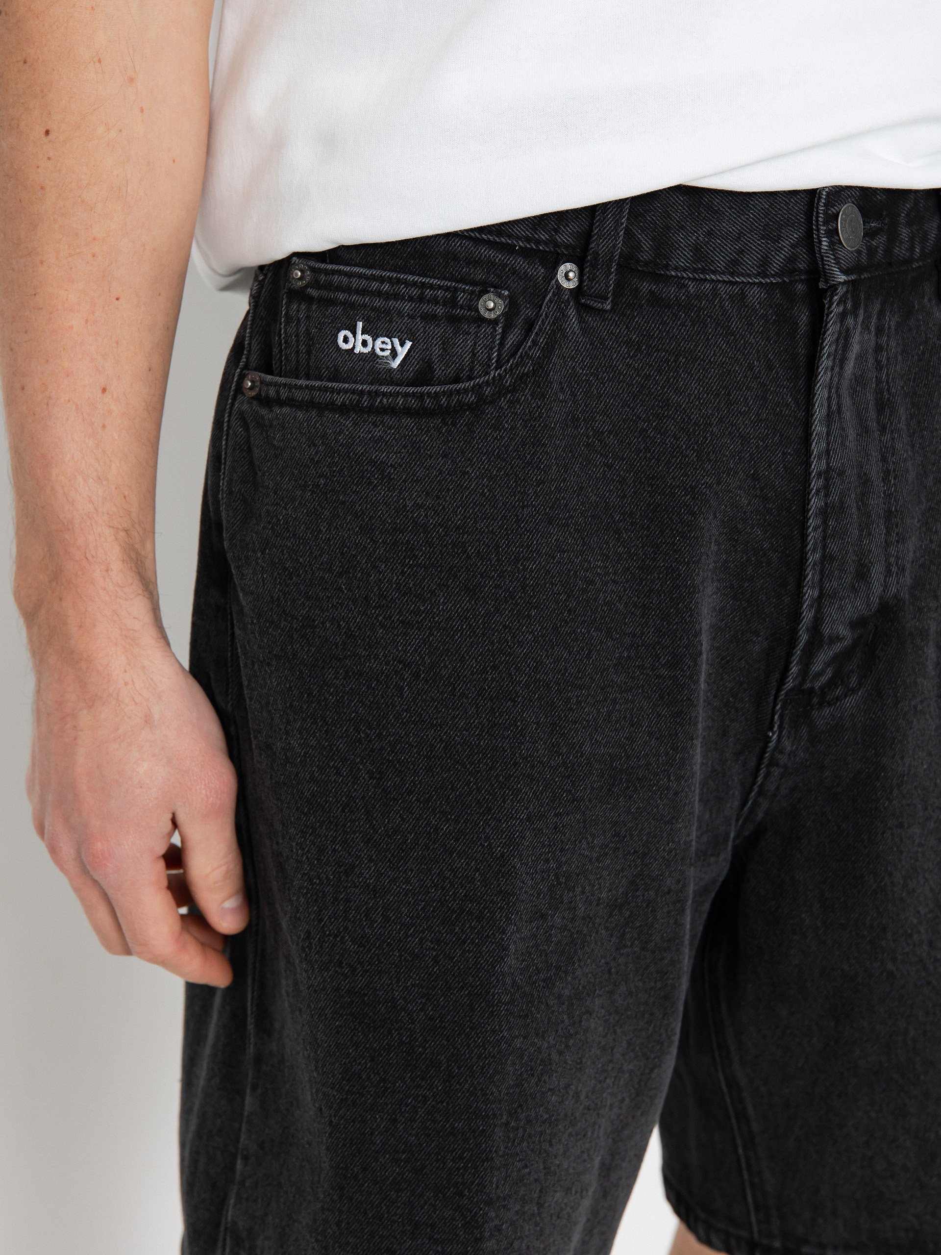 Kraťasy OBEY Bigwig Baggy Denim (faded black)