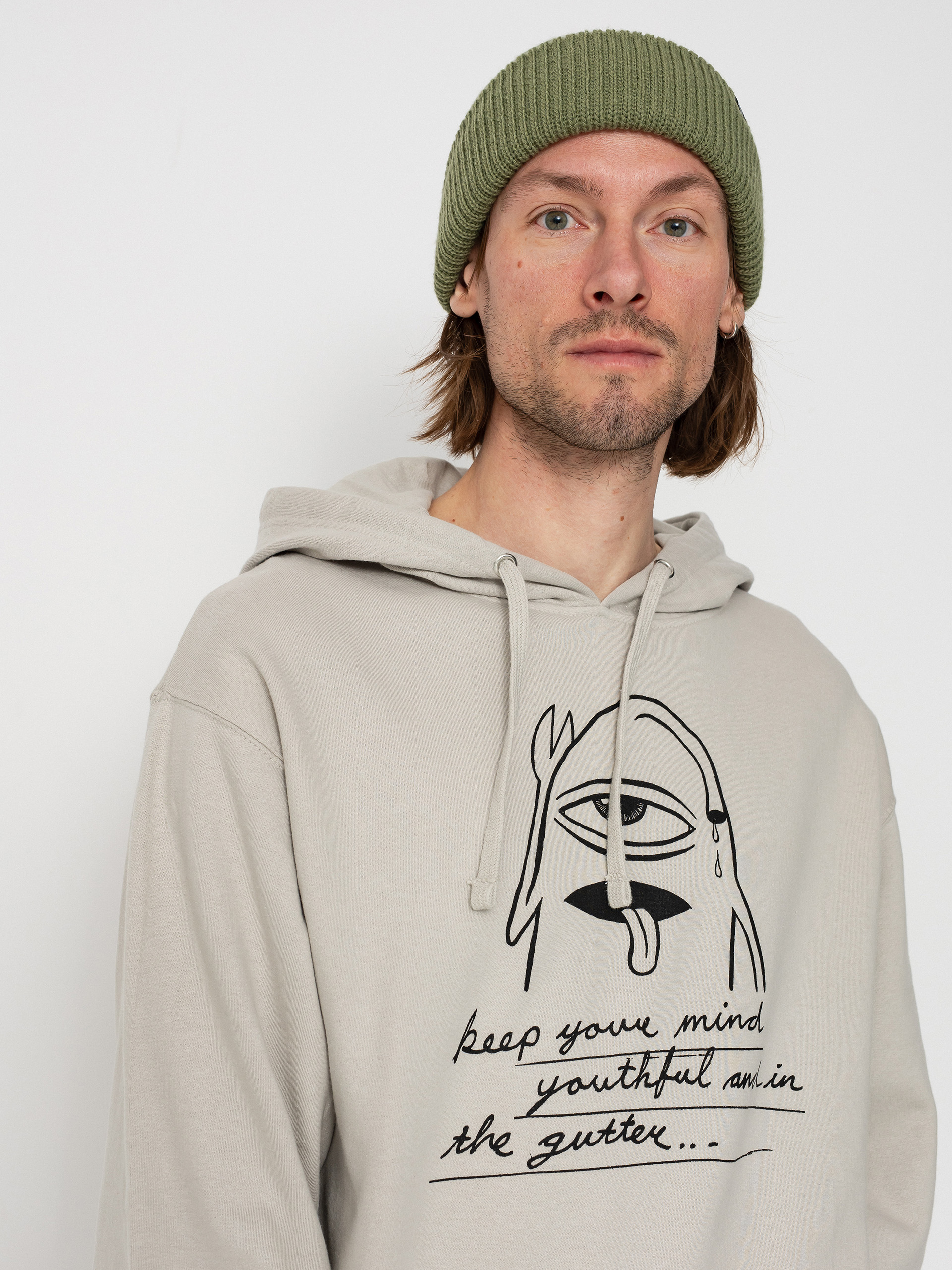 Mikina s kapucí Toy Machine Youthful HD (bone)