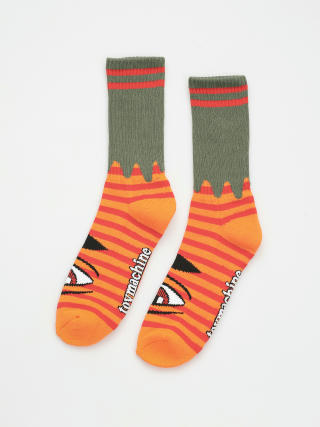 Ponožky Toy Machine Sect Eye Stripe (army/orange)