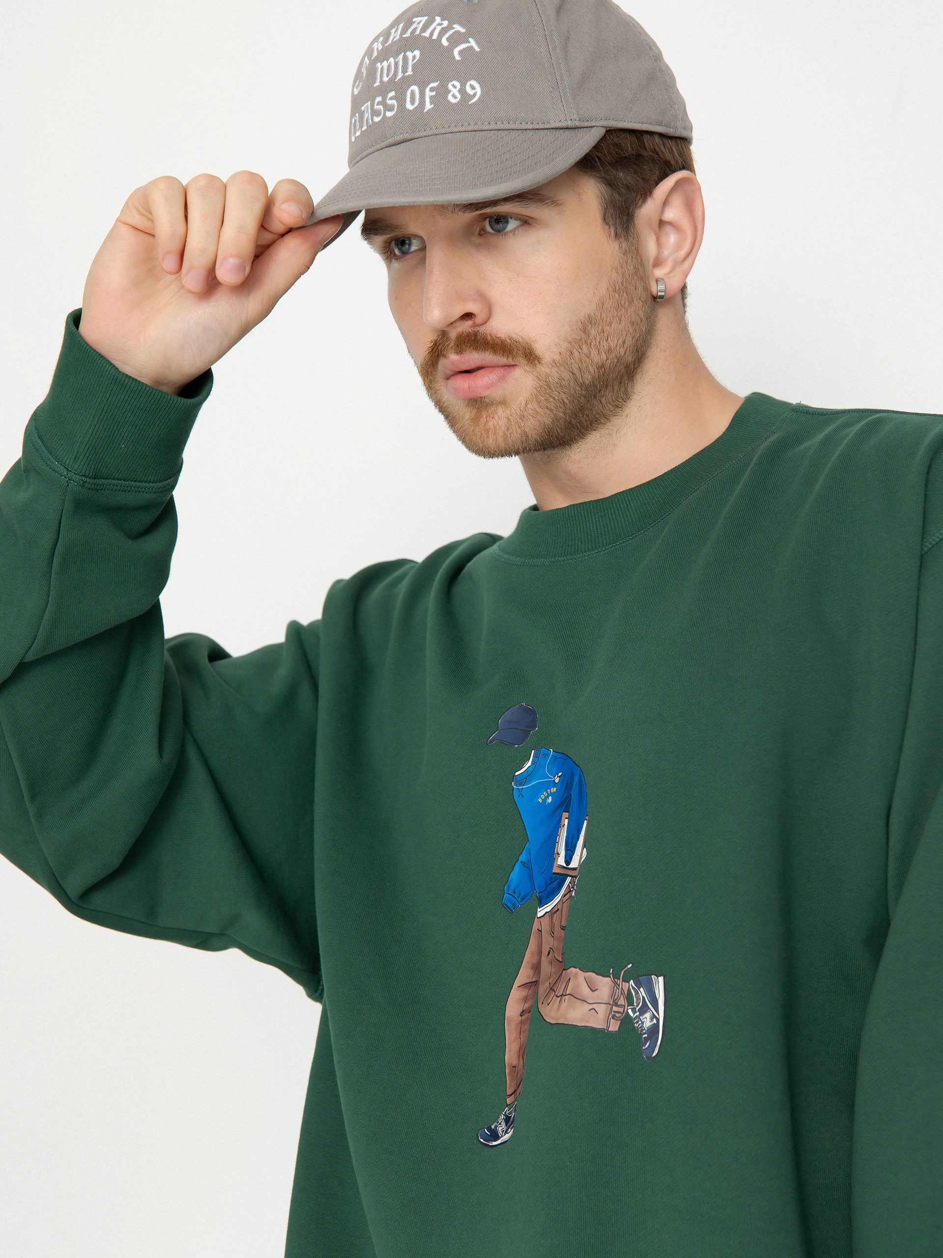 Mikina s kapucí New Balance Athletics Sport (night green)