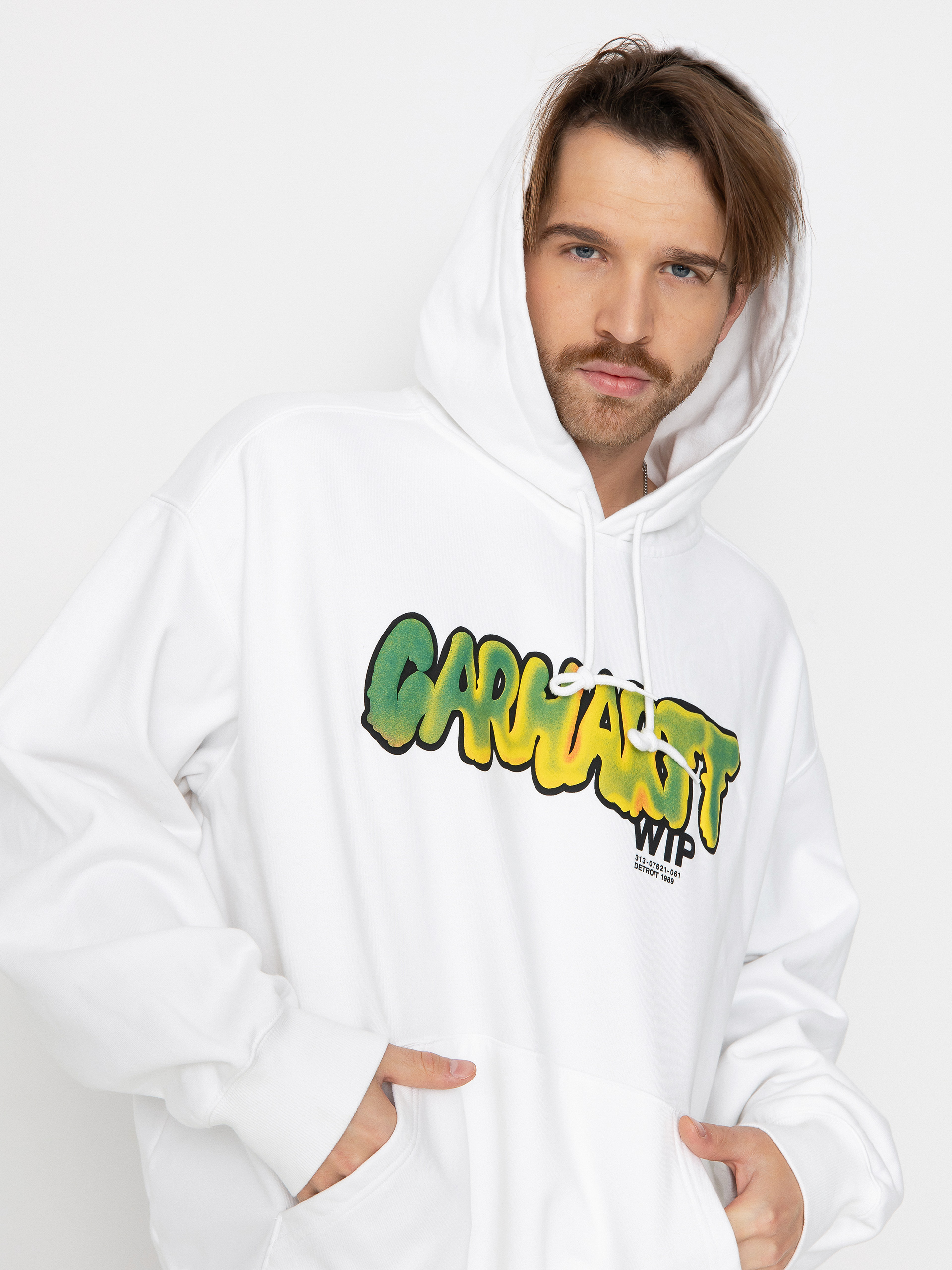 Mikina s kapucí Carhartt WIP Drip HD (white)