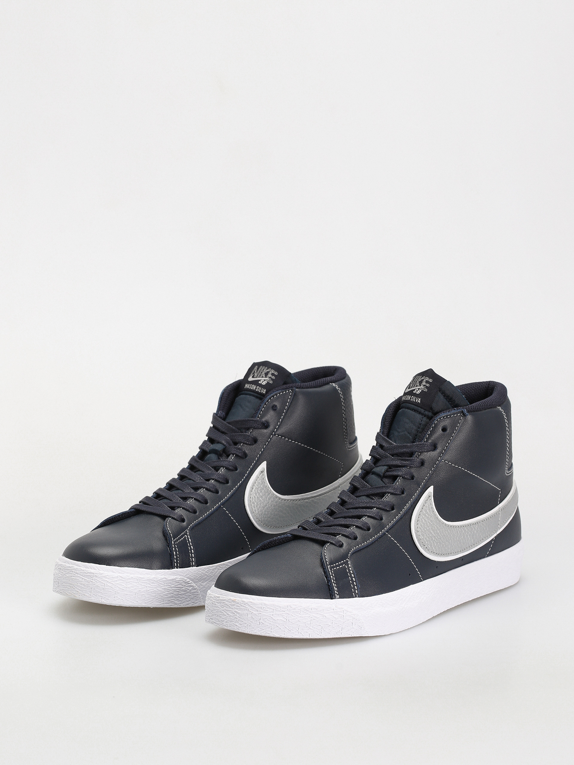 Boty Nike SB Zoom Blazer Mid Mason Silva QS (dark obsidian/metallic silver white)