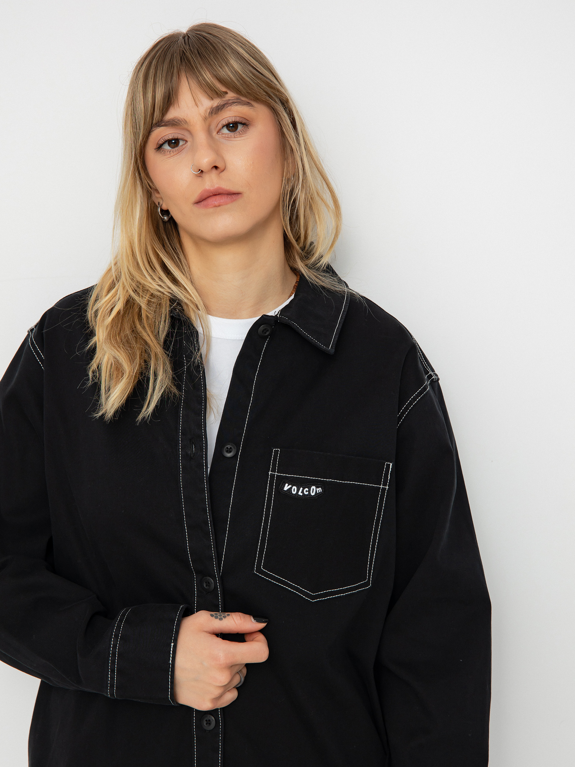 Triko Volcom Stone Kraft Shirt Ls Wmn (black)