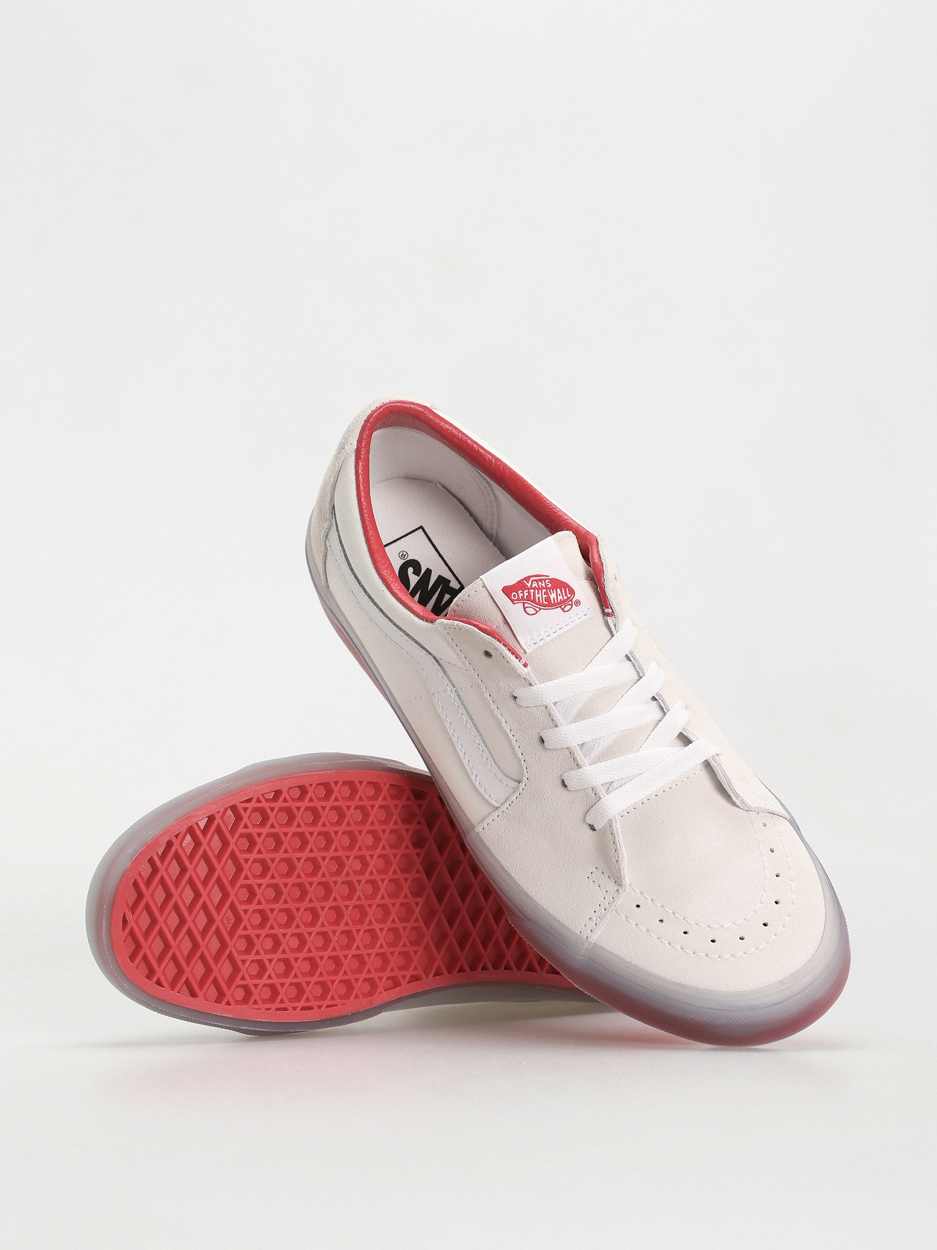 Boty Vans Sk8 Low (translucent sidewall white/red)