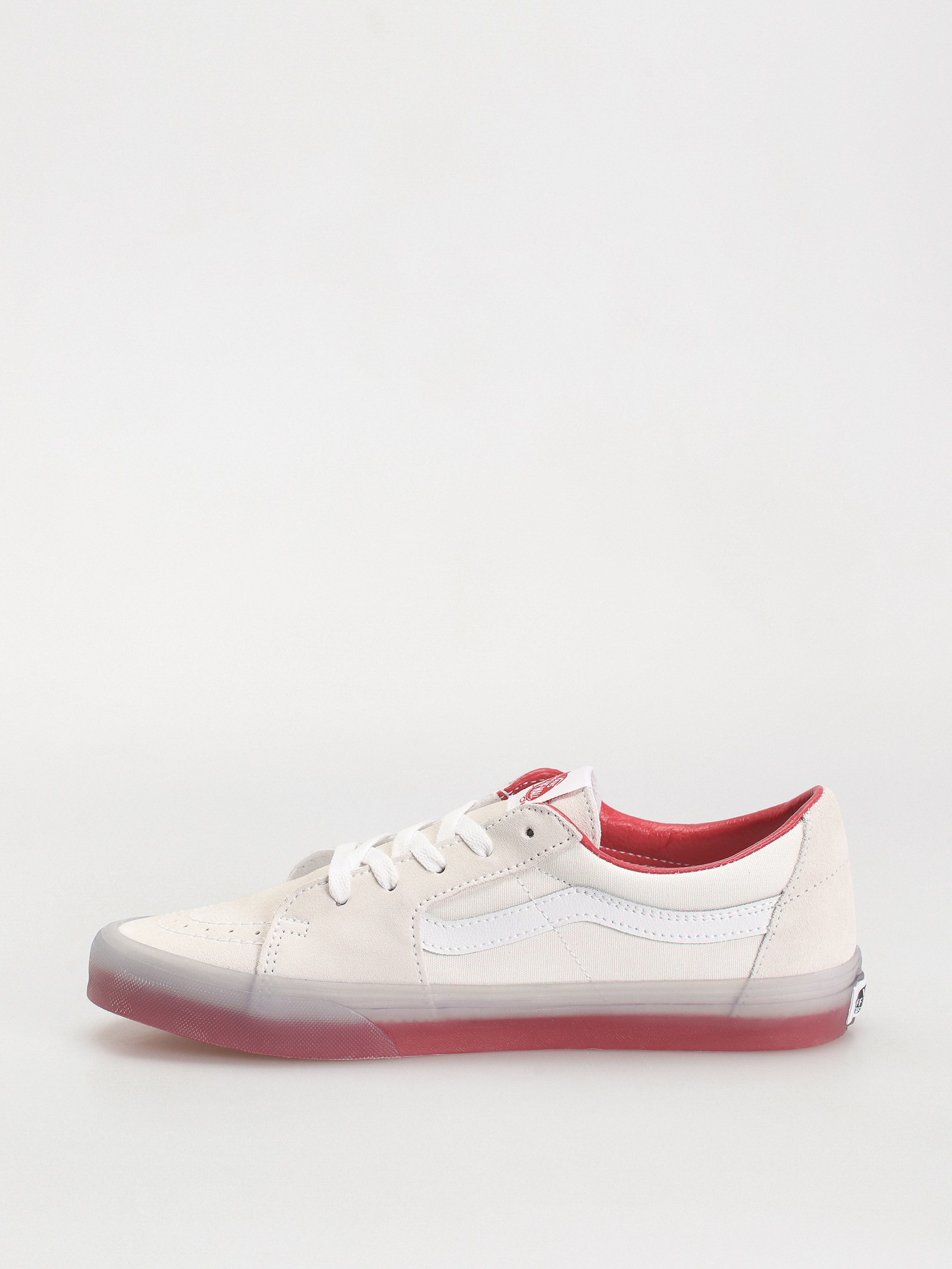 Boty Vans Sk8 Low (translucent sidewall white/red)