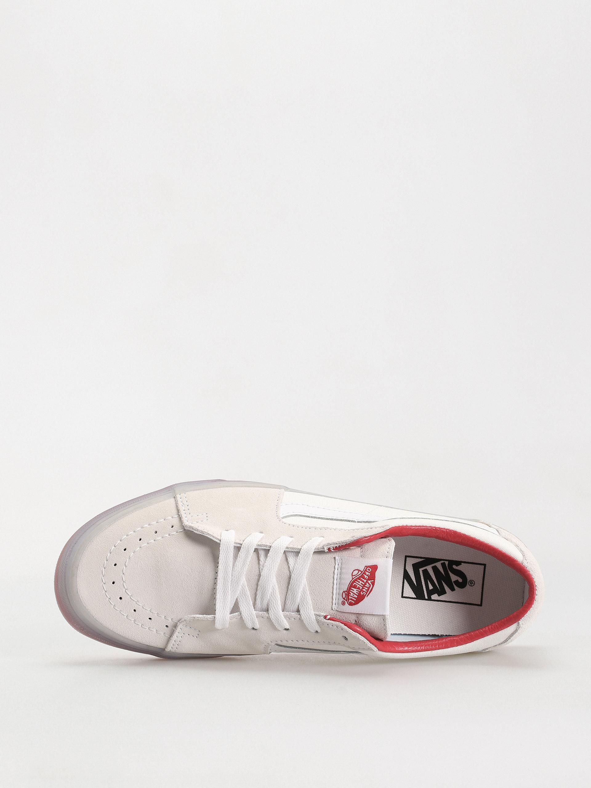 Boty Vans Sk8 Low (translucent sidewall white/red)