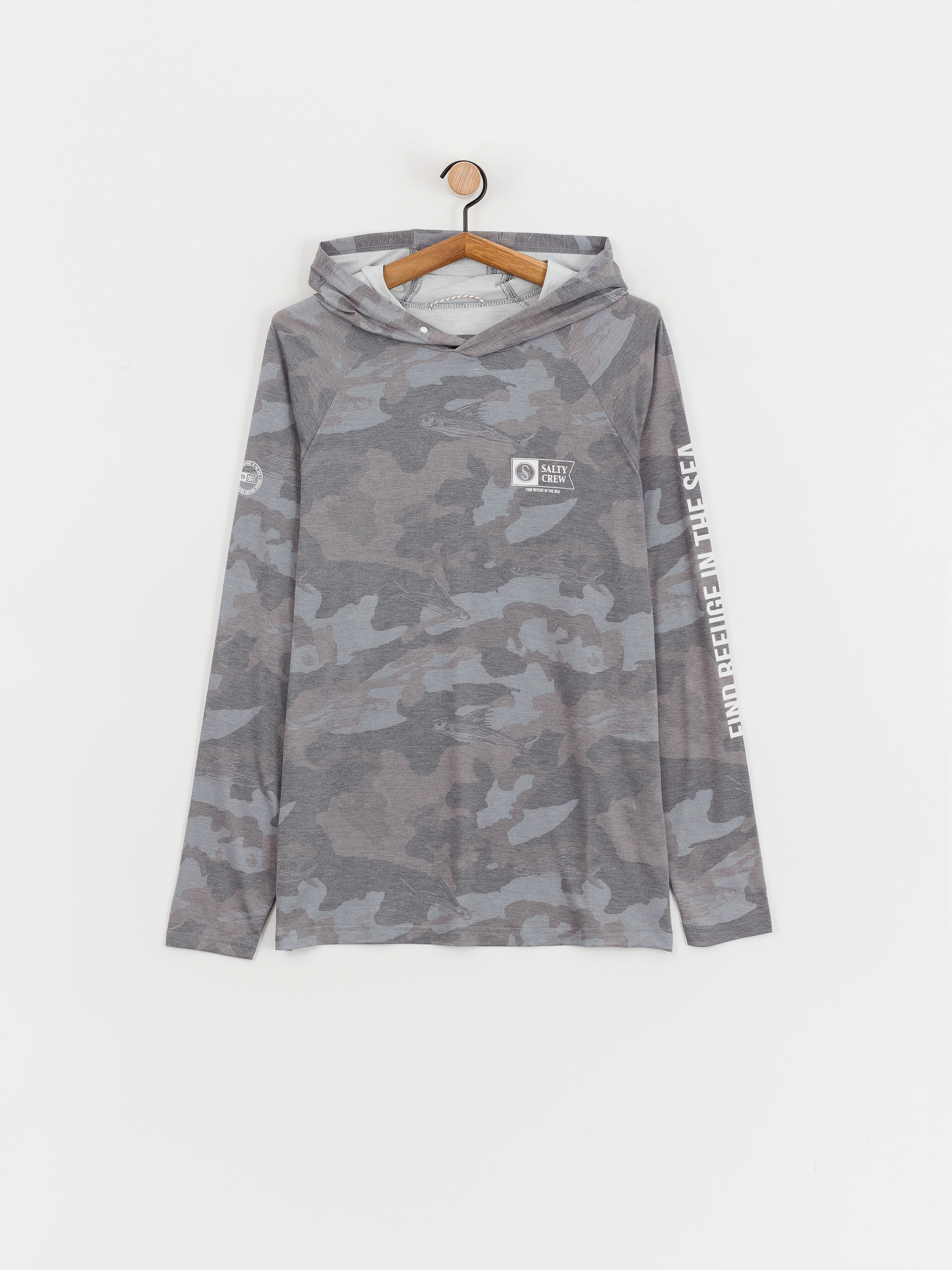 Mikina s kapucí Salty Crew Mariner HD (black camo)