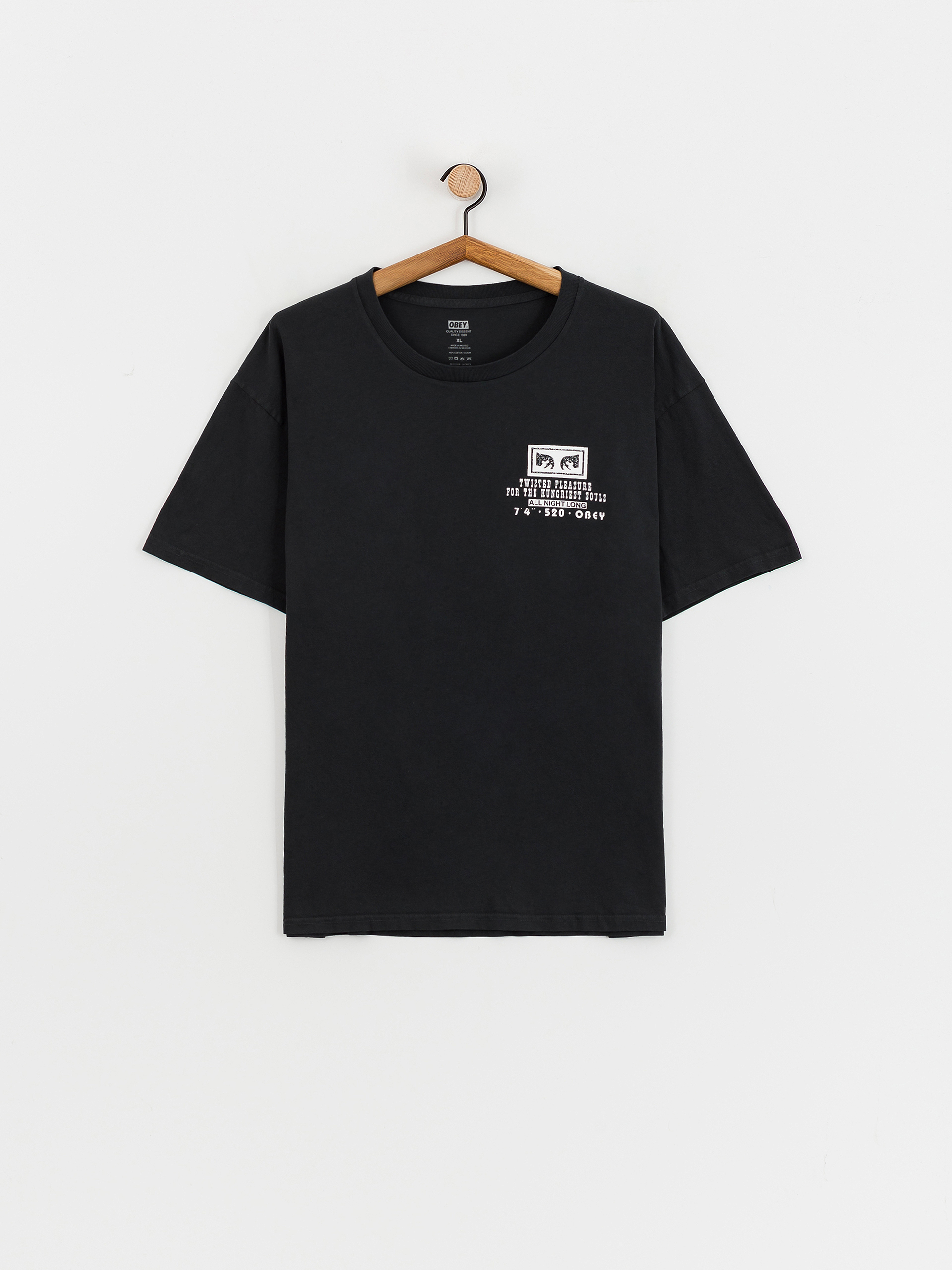 Tričko OBEY Twisted Pleasure (pigment vintage black)
