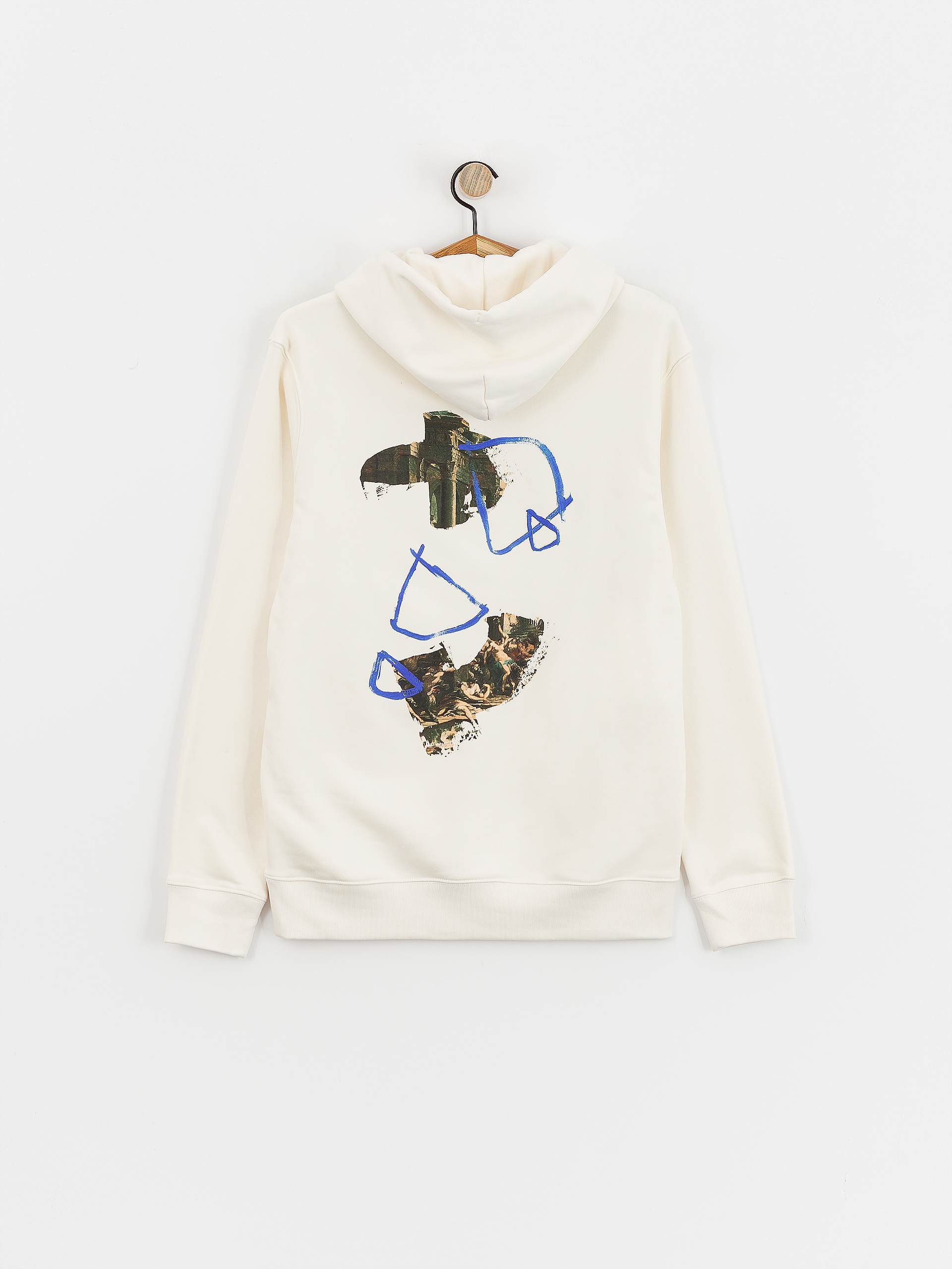 Mikina s kapucí Poetic Collective Strokes HD (ivory)