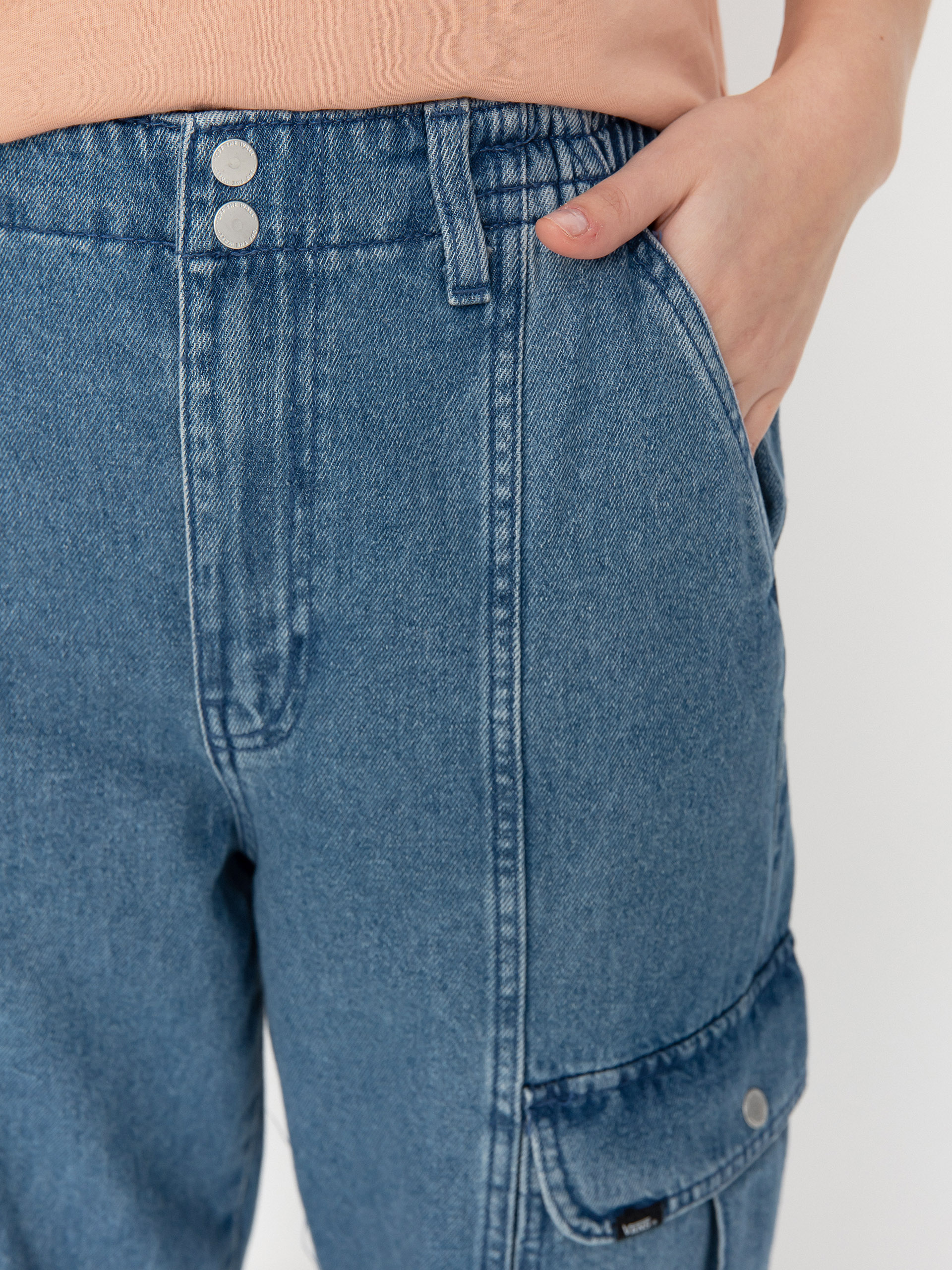 Kalhoty Vans Sidewalk Denim Cargo Wmn (stone wash)