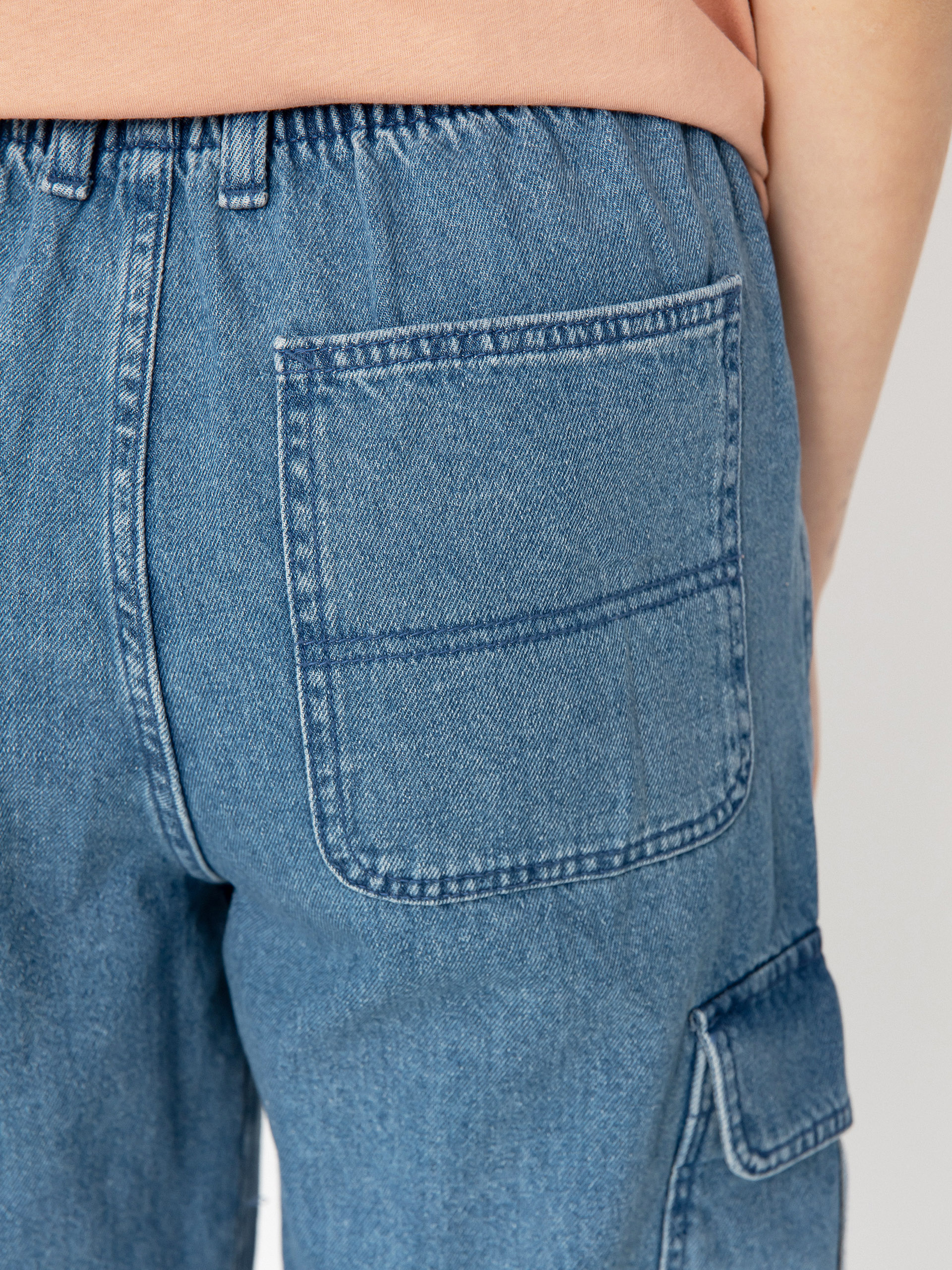 Kalhoty Vans Sidewalk Denim Cargo Wmn (stone wash)