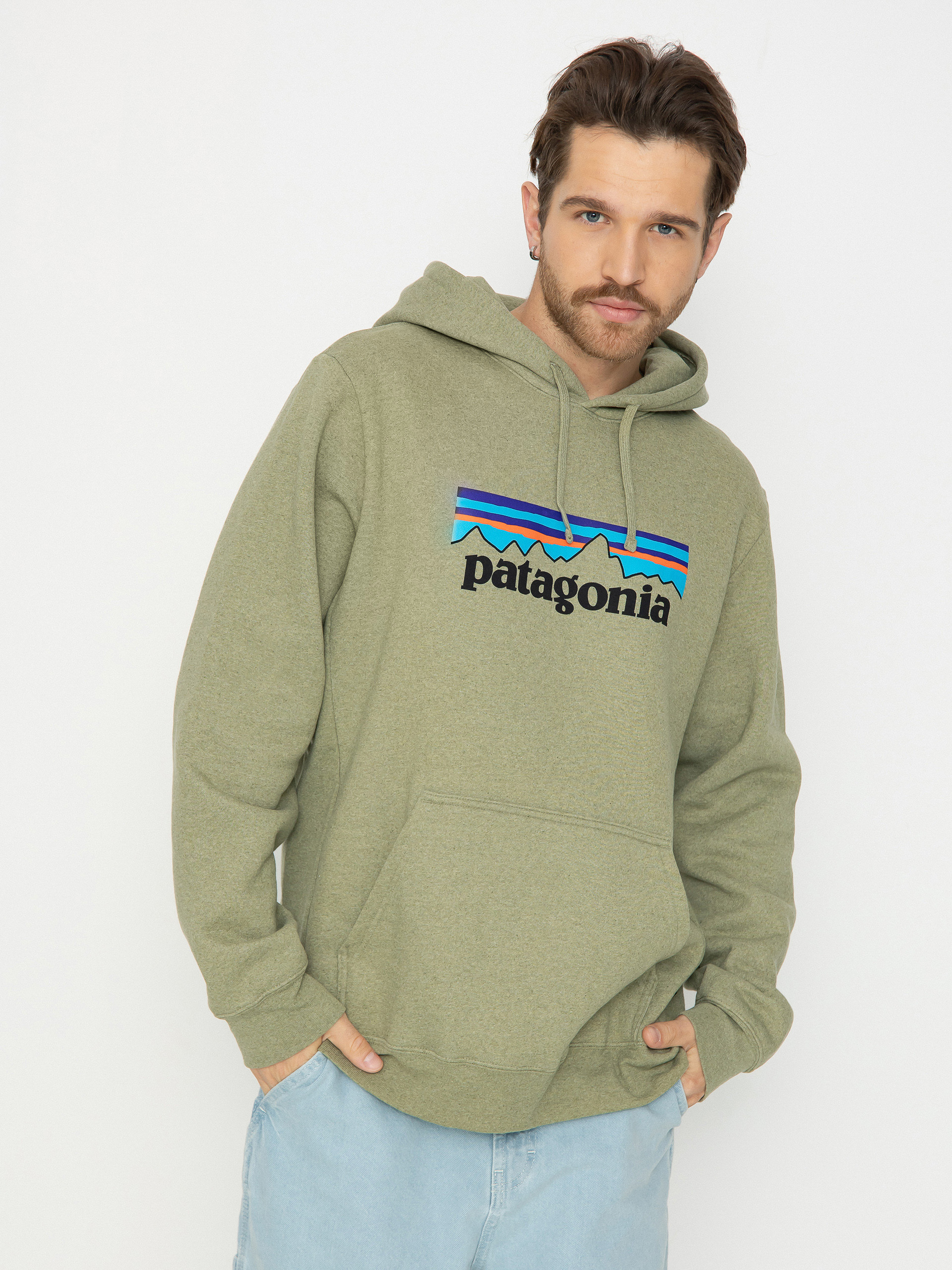 Mikina s kapucí Patagonia P-6 Logo Uprisal HD (buckhorn green)