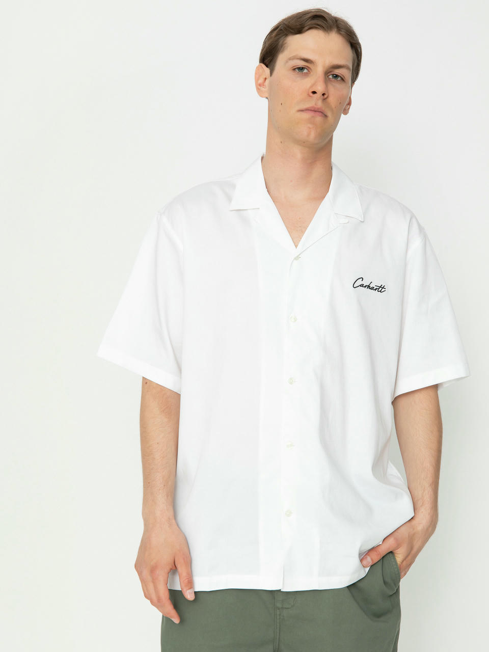 Košile Carhartt WIP Delray (white/black)