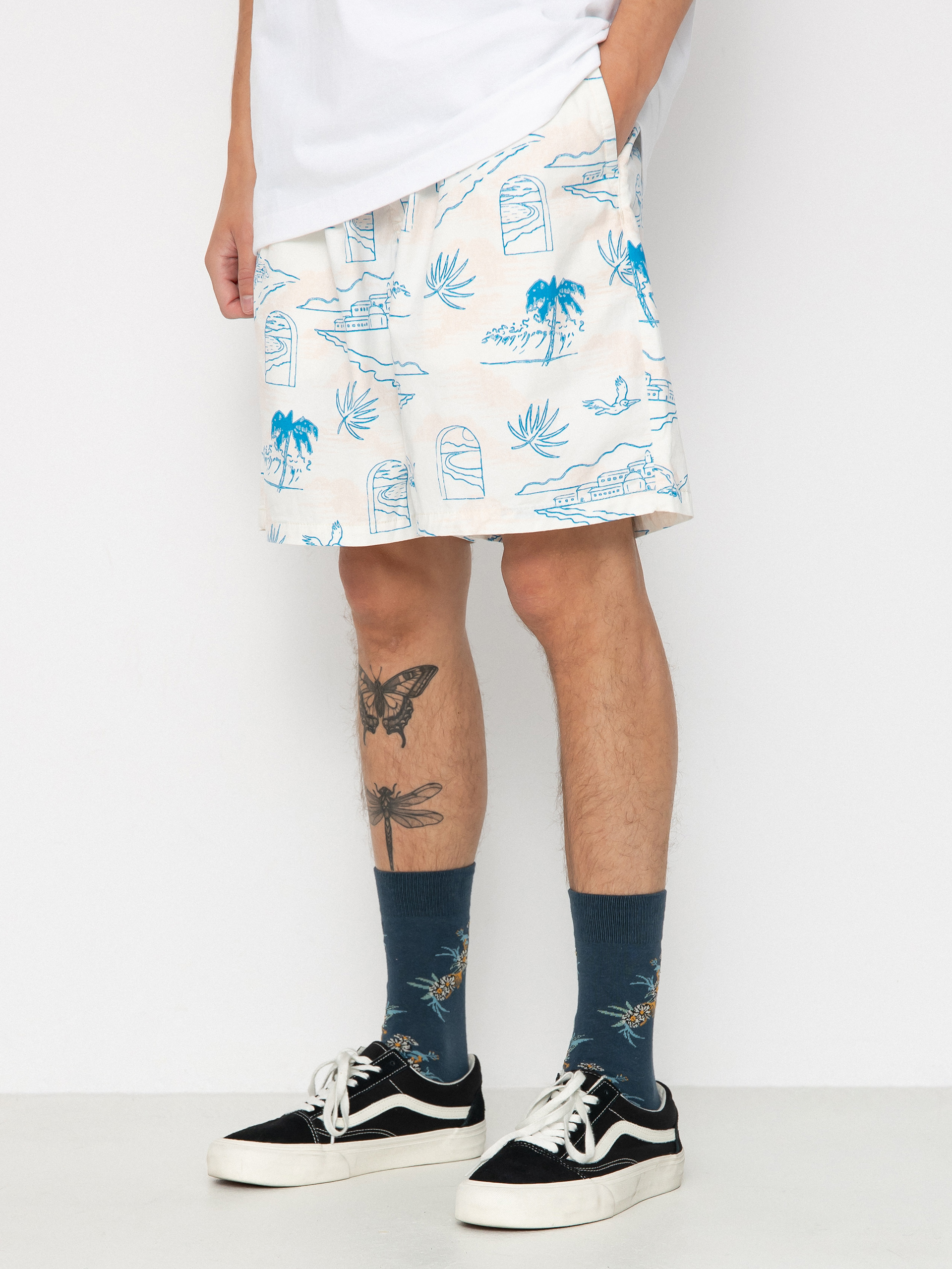 Kraťasy Vans Range Relaxed Elastic (marshmallow/malibu blue)