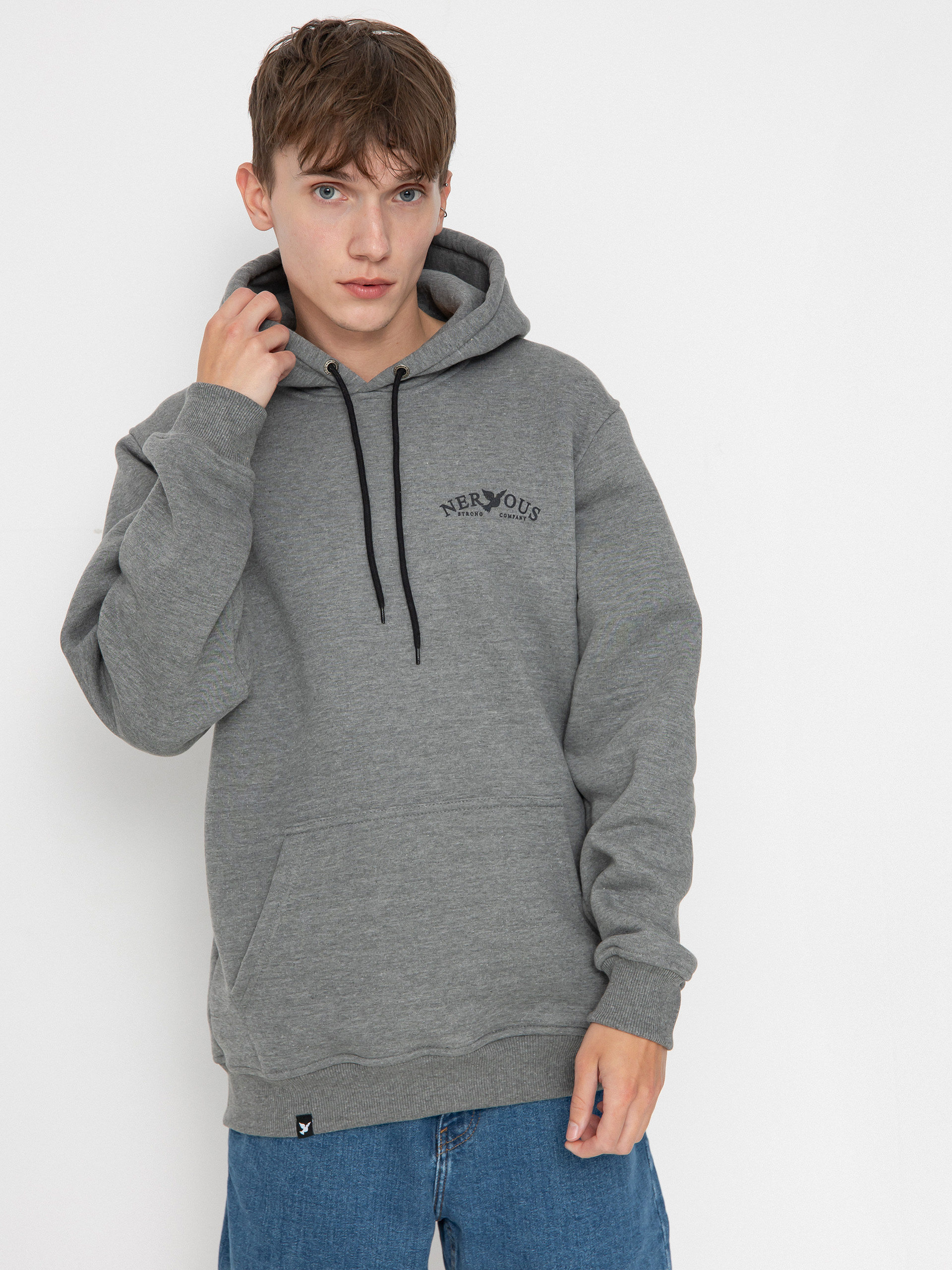 Mikina s kapucí Nervous Small Classic Arc HD (light heather)