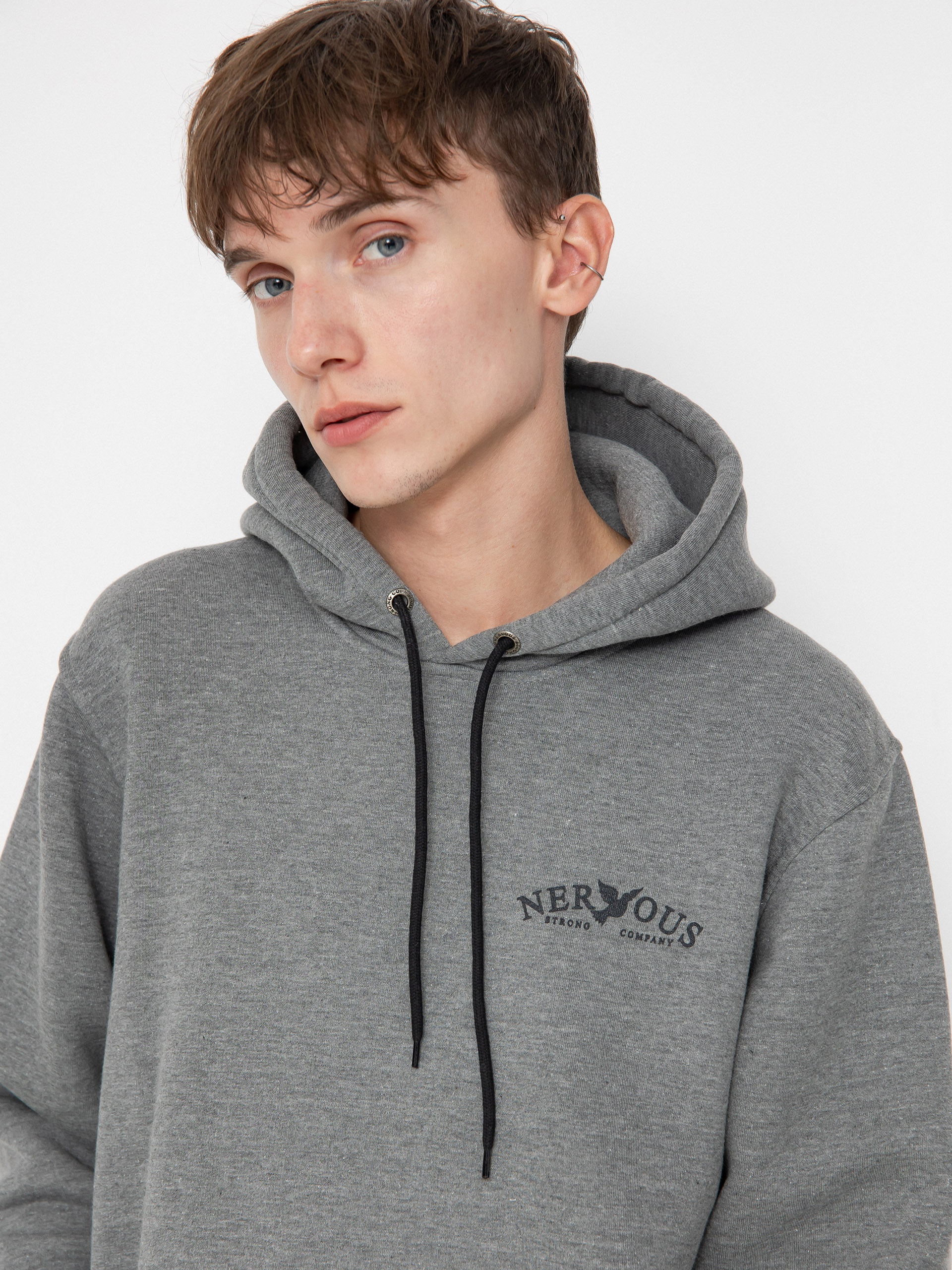 Mikina s kapucí Nervous Small Classic Arc HD (light heather)