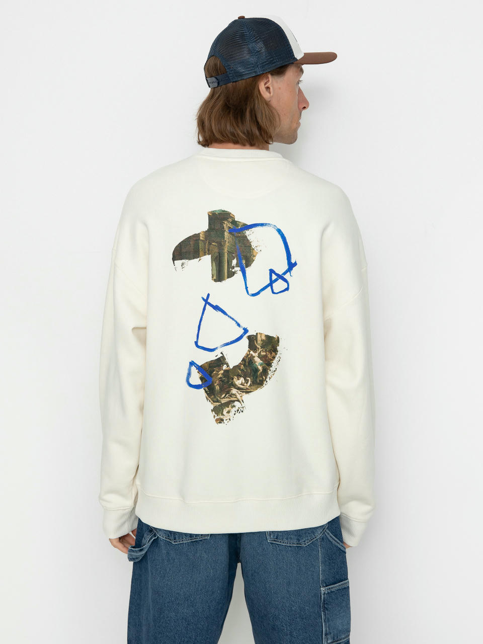 Svetr Poetic Collective Strokes Crewneck (ivory)