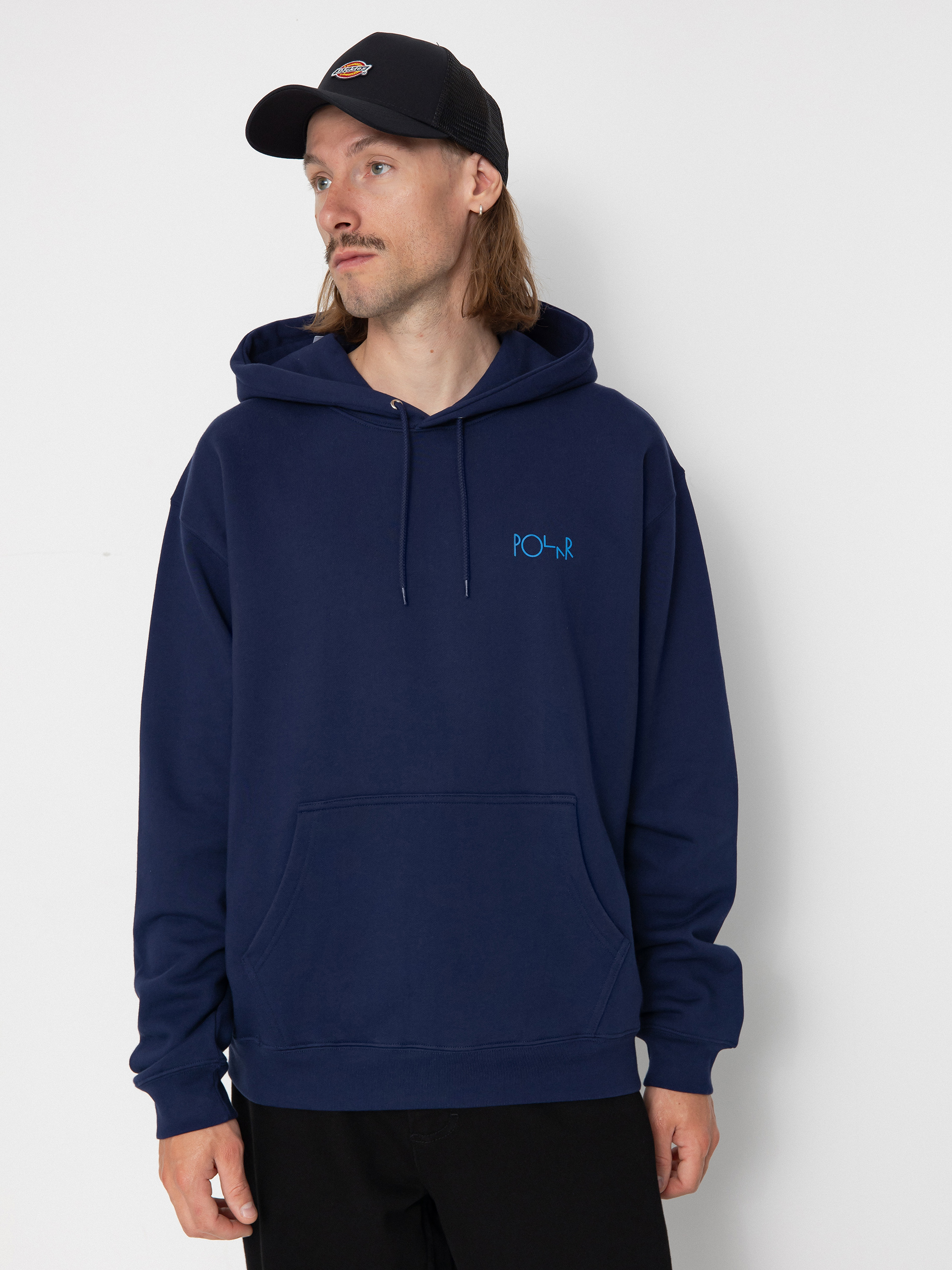 Mikina s kapucí Polar Skate Dave Hoodie Stroke Logo HD (dark blue)